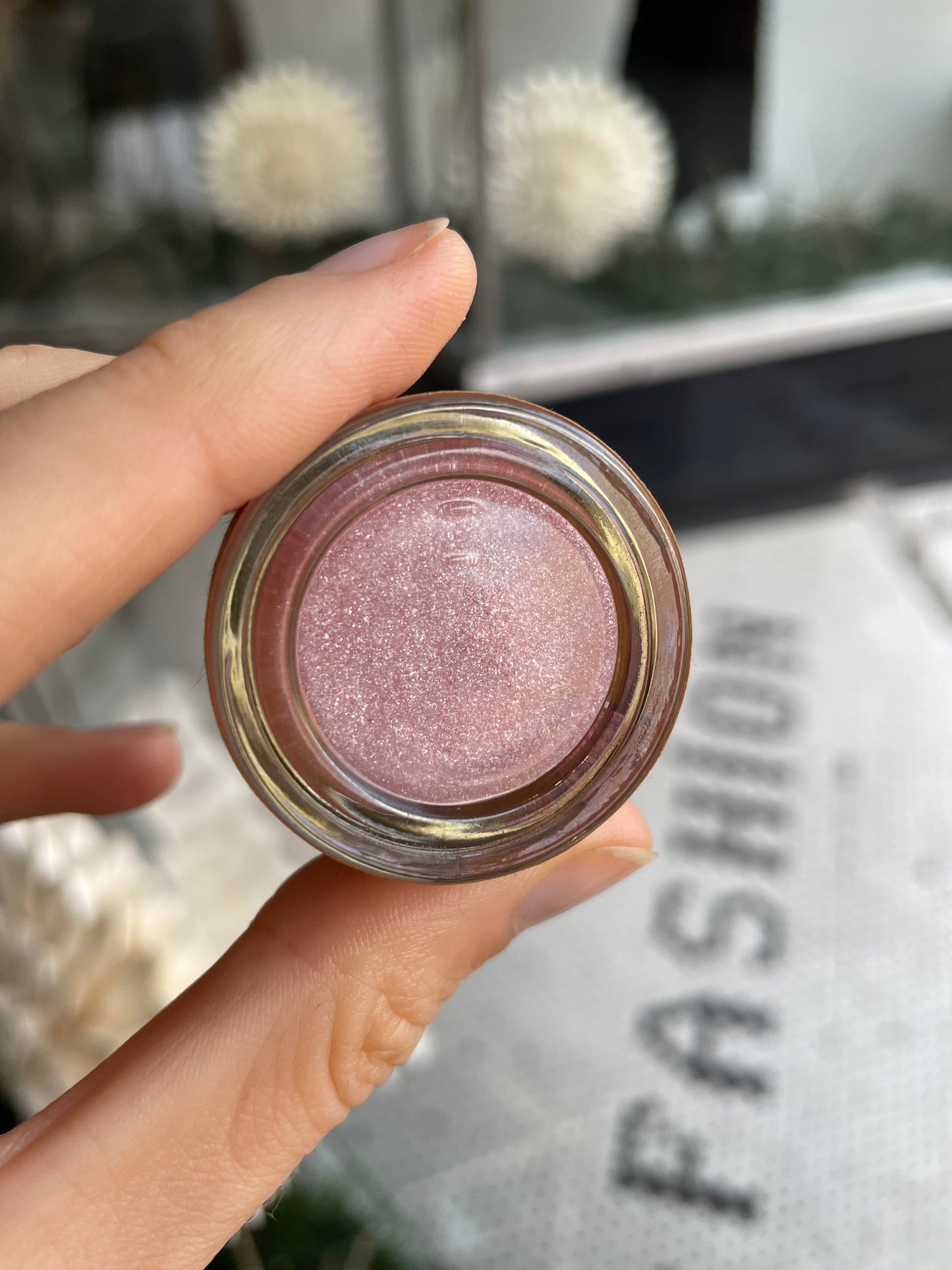plant makeup pink puffy cloud shimmer balm