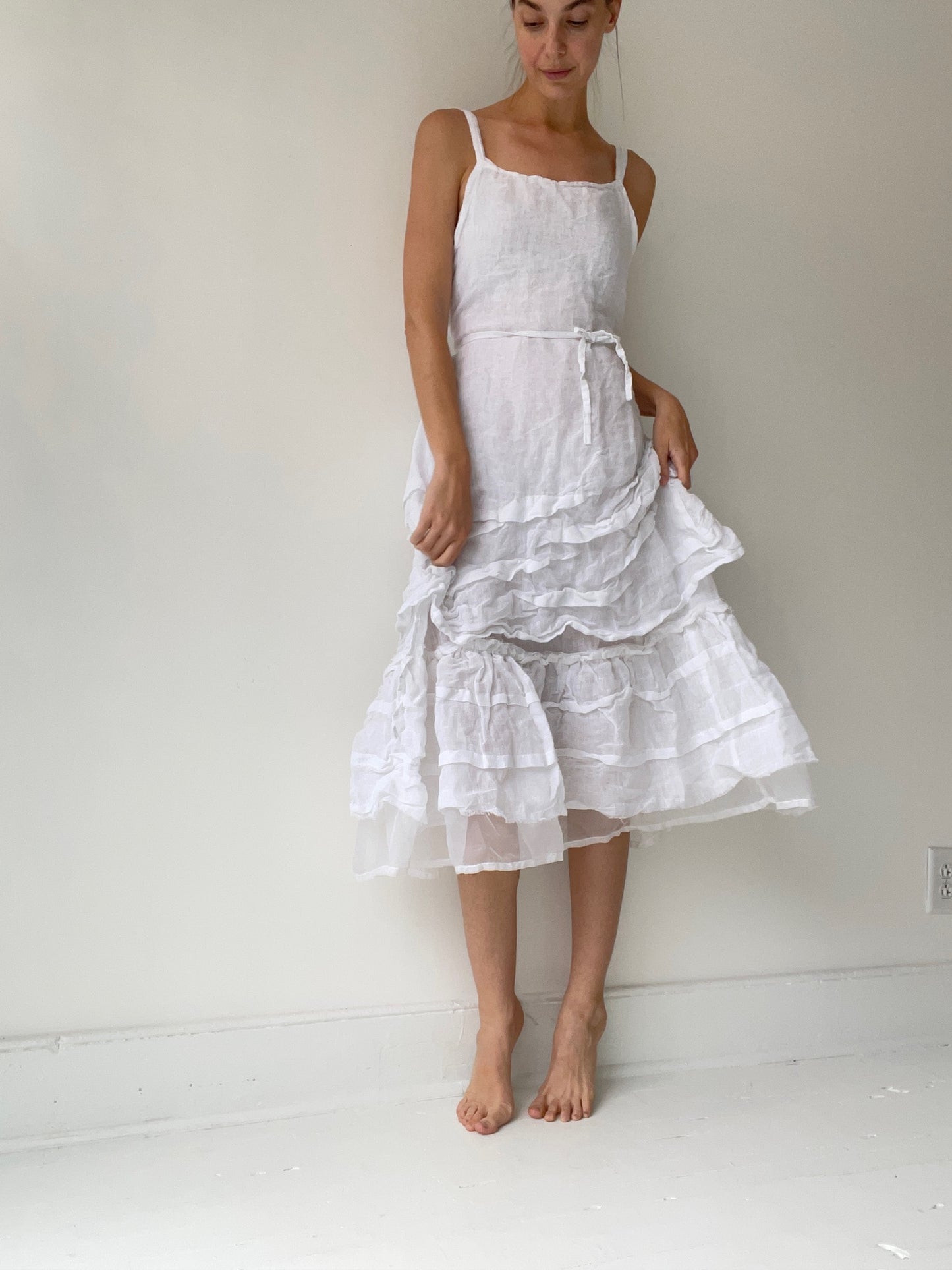 short wavey slip LINEN GAUZE