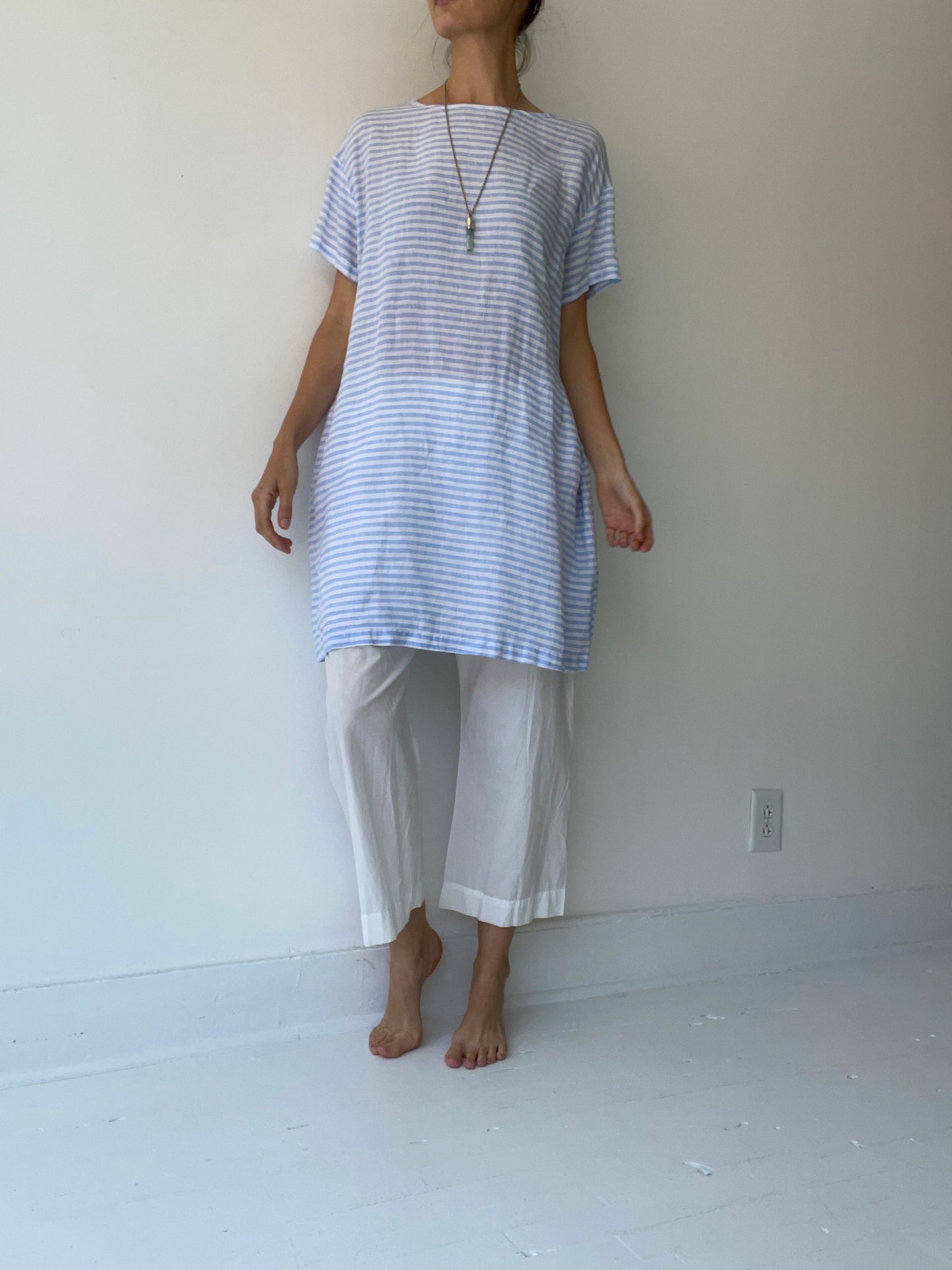 preloved blue striped tunic