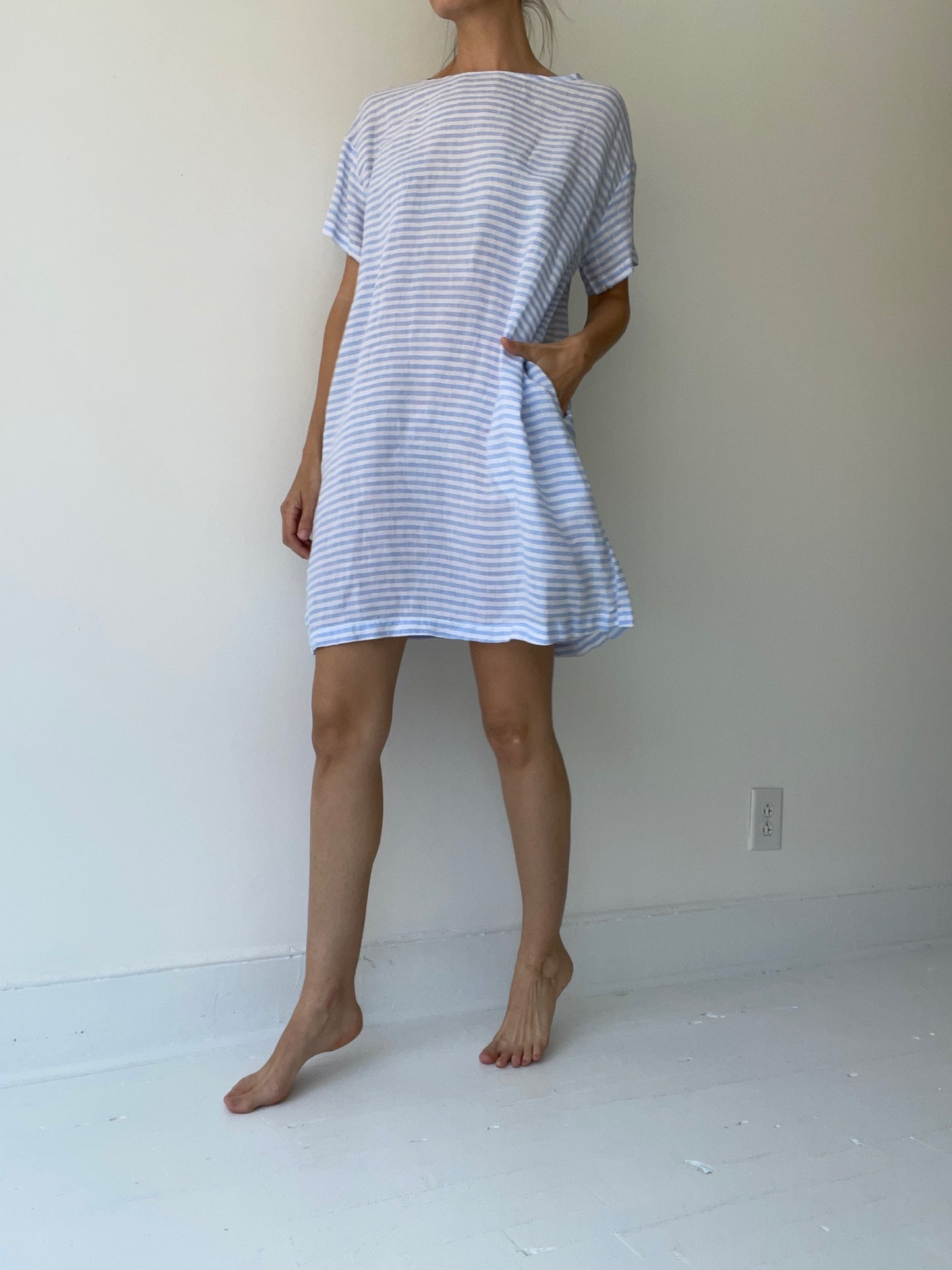 preloved blue striped tunic