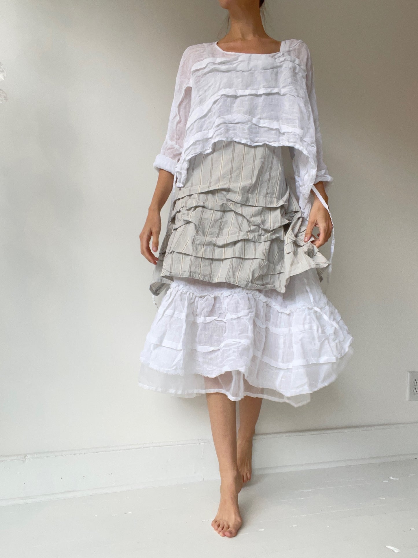 crop creased shirt
