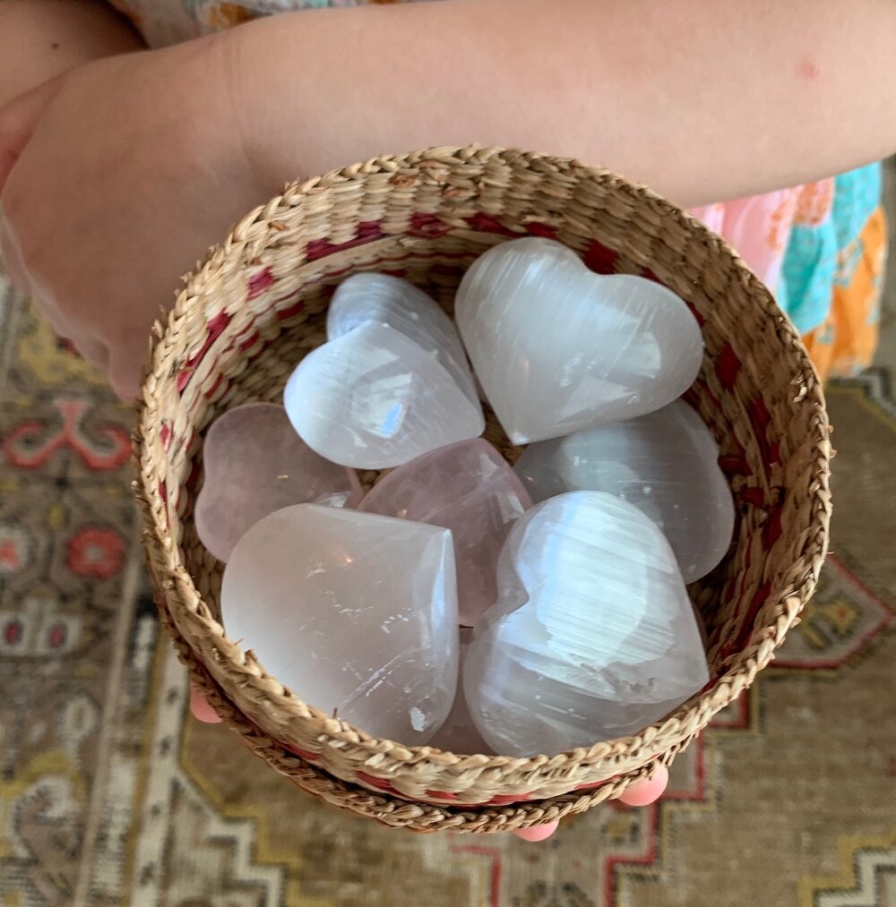 selenite loving heart