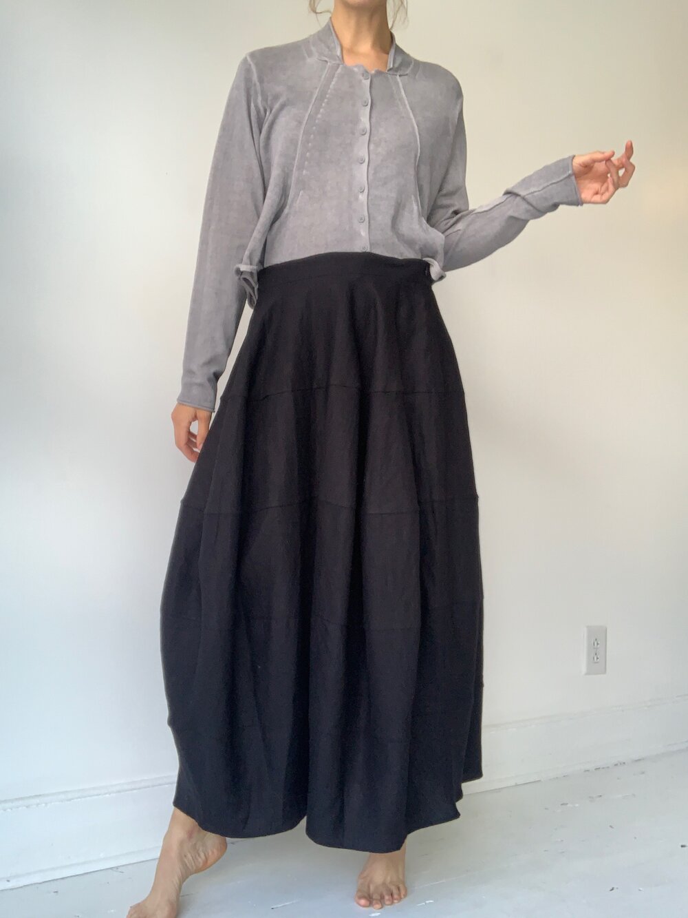 a replika paneled skirt with 100% line