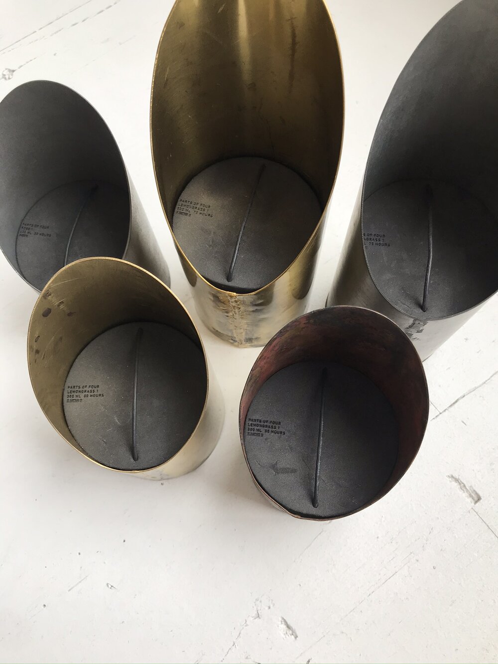 parts of 4 tall lemongrass candle