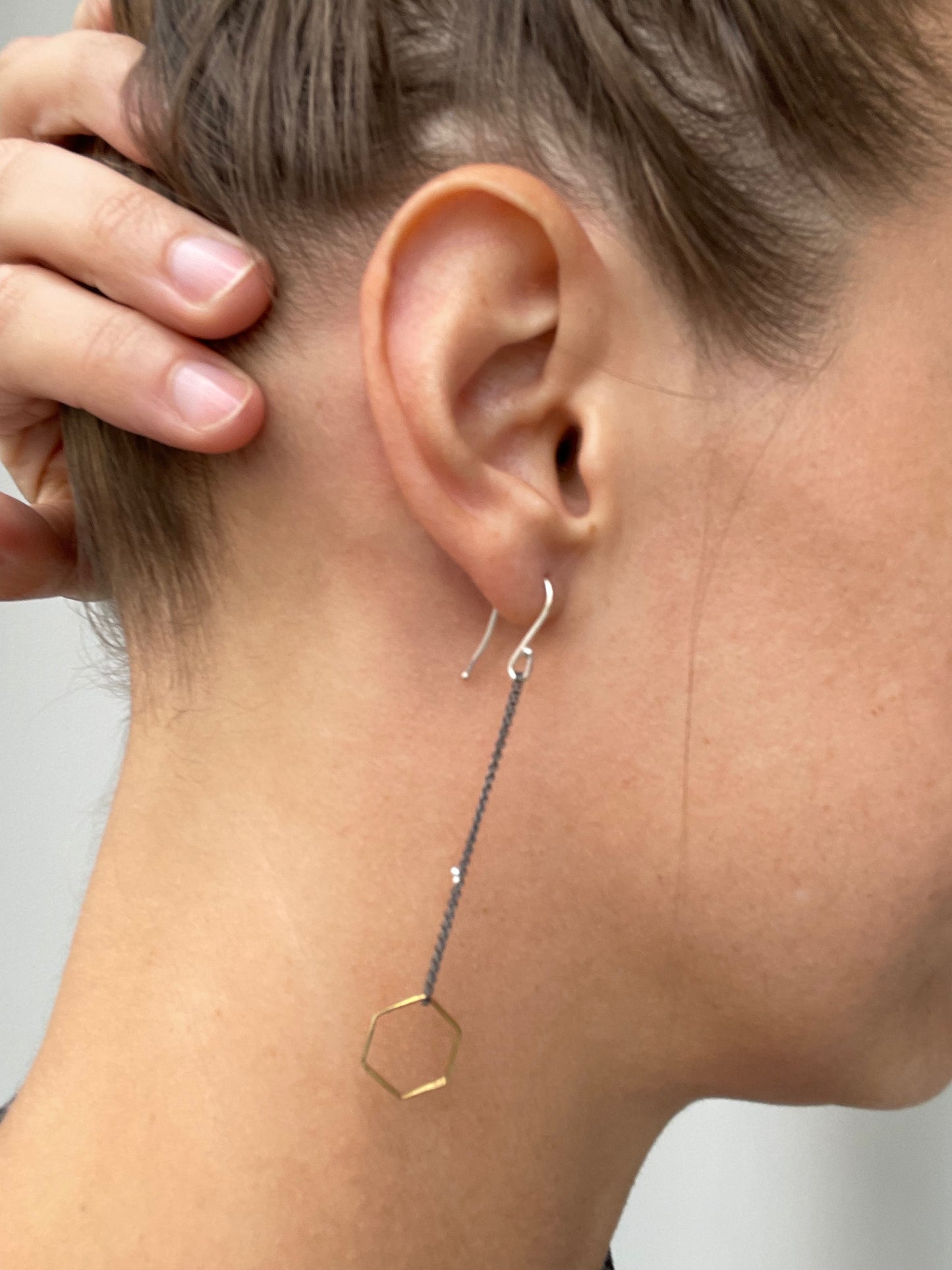 hex chain earrings