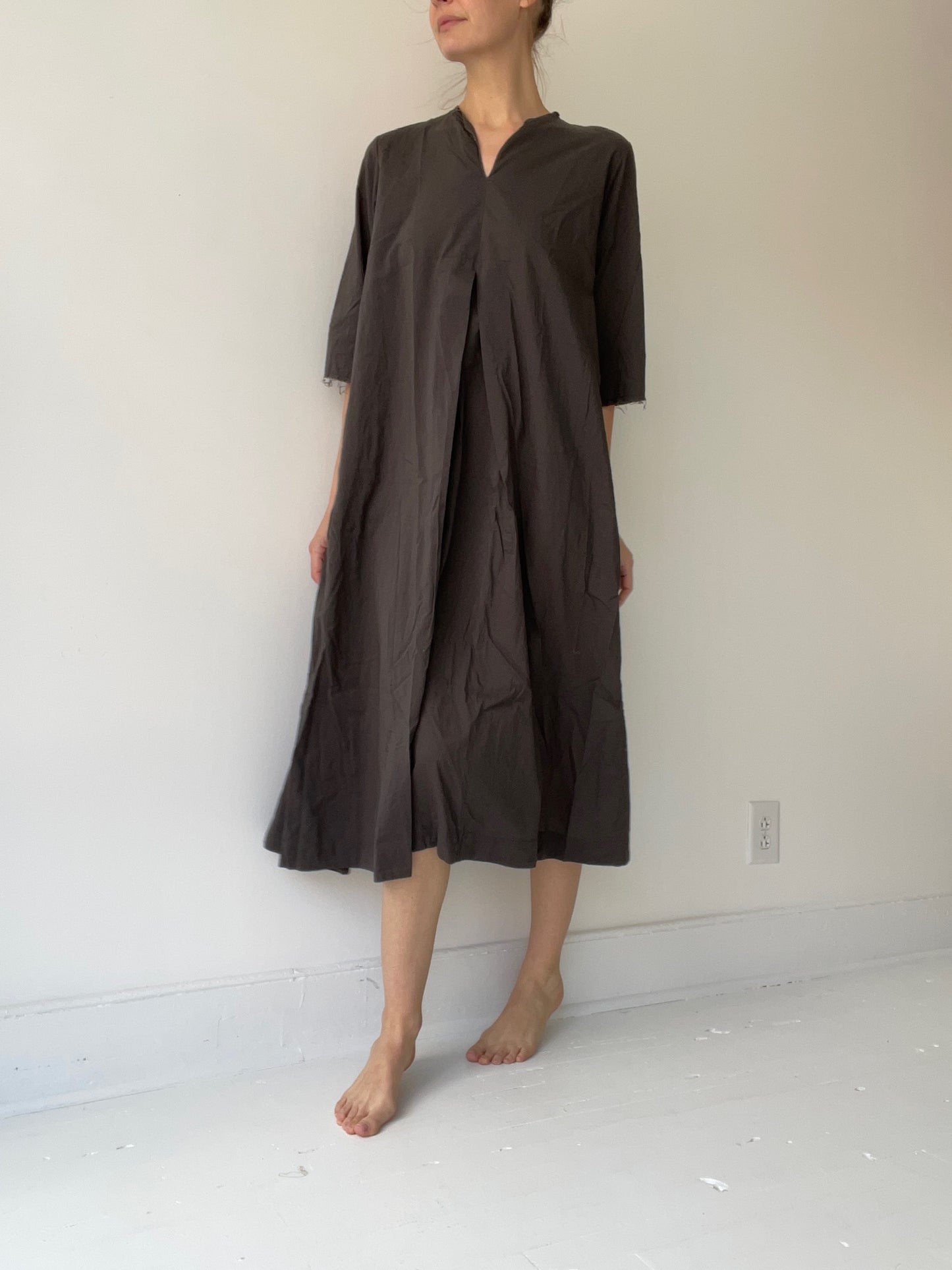 back pleat dress
