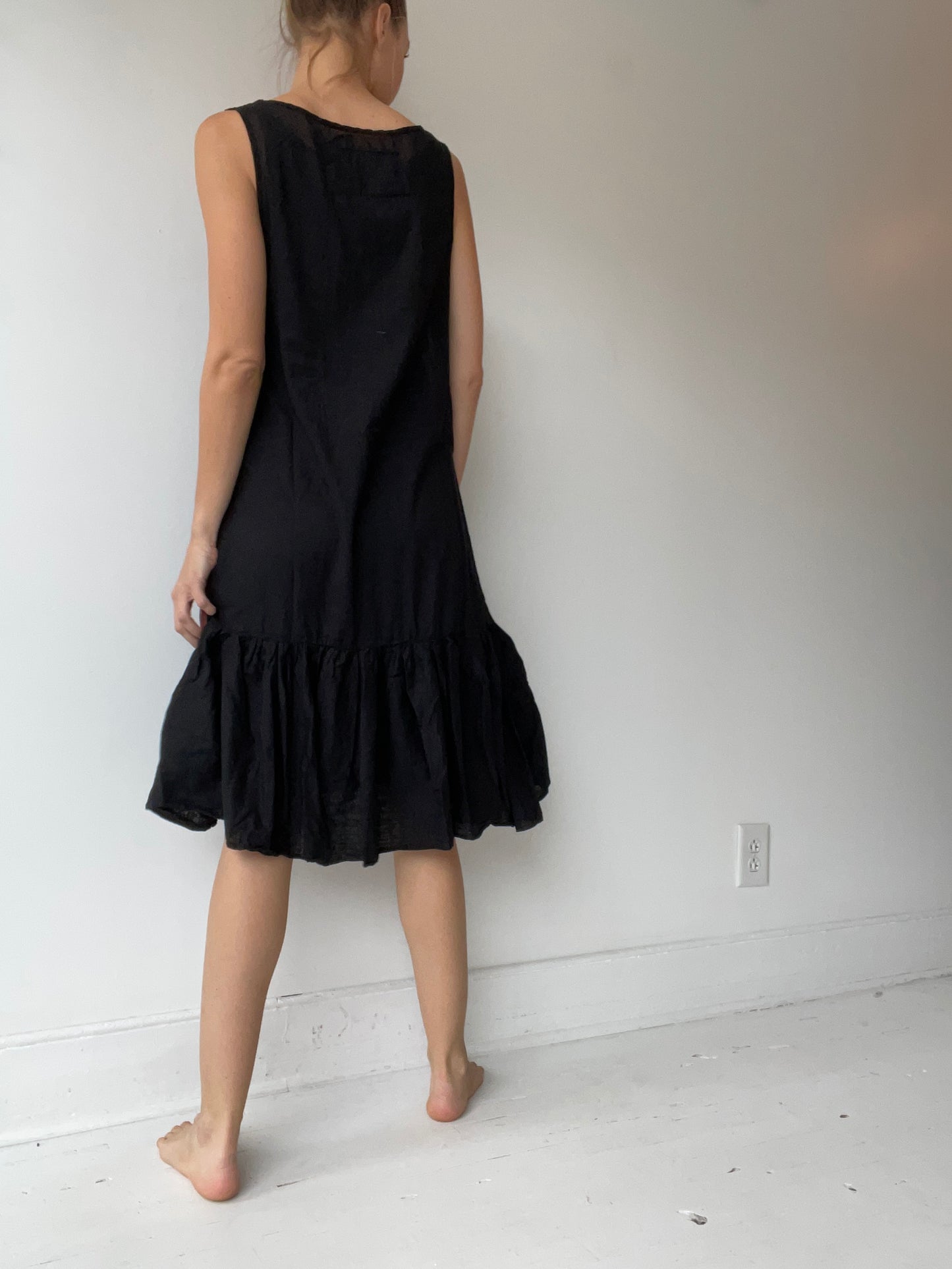 rundholz black label ruffle hem dress