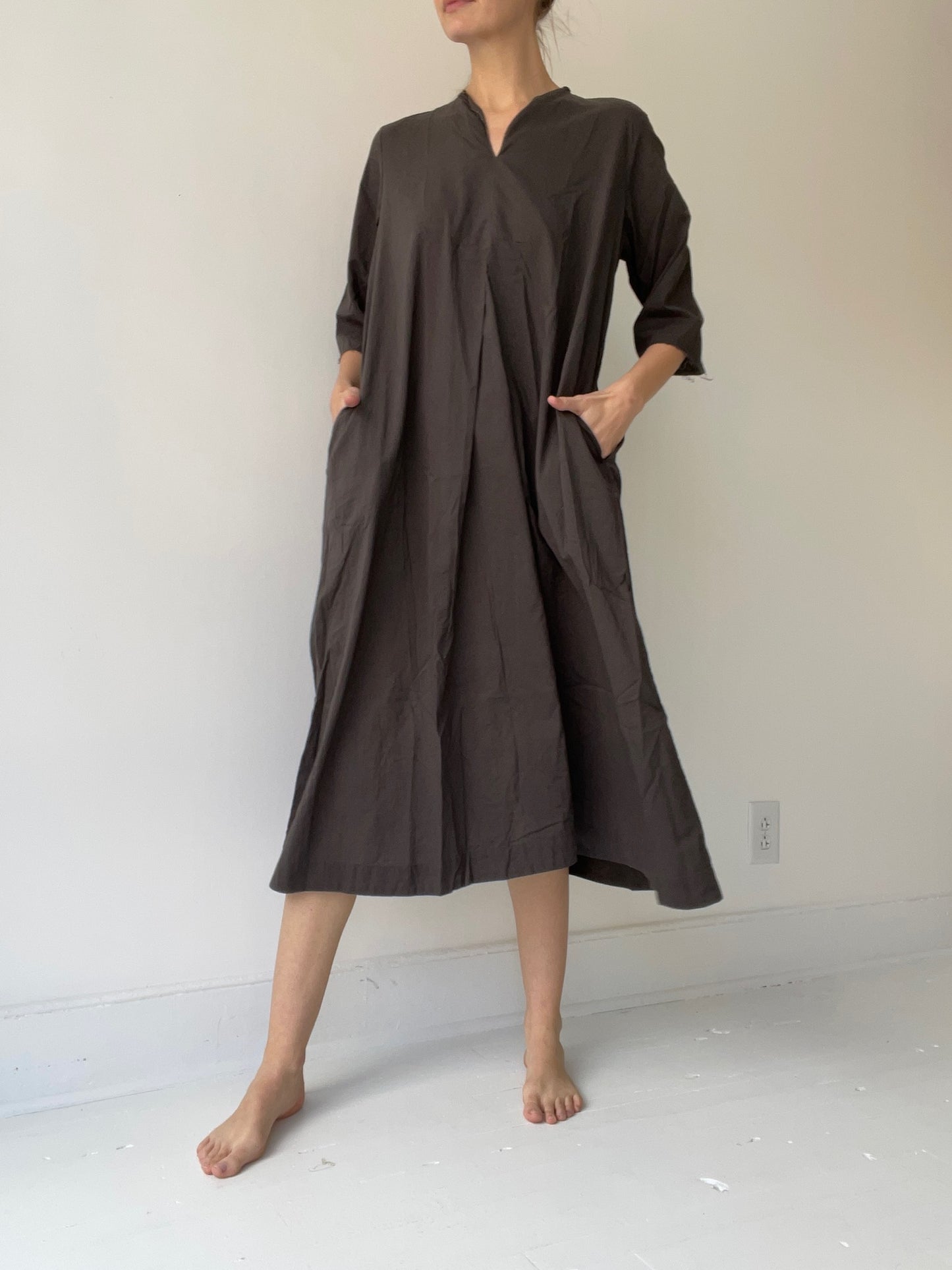 back pleat dress