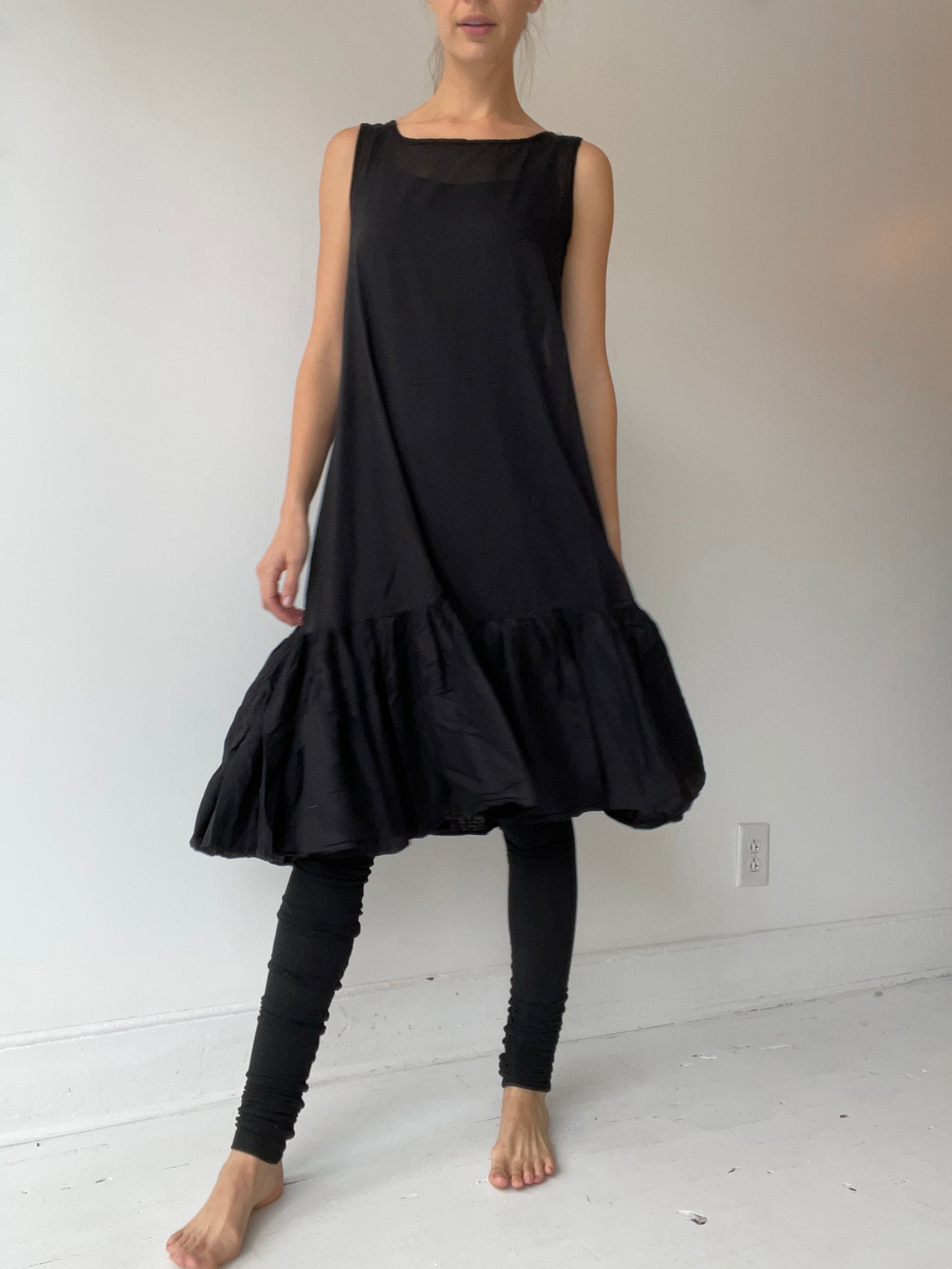 rundholz black label ruffle hem dress