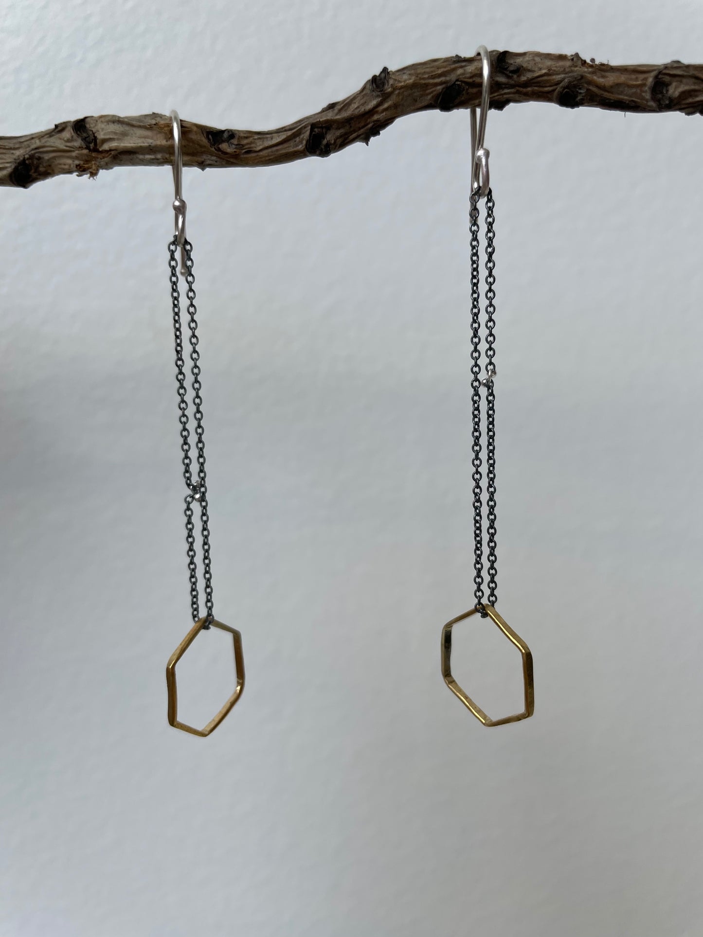 hex chain earrings