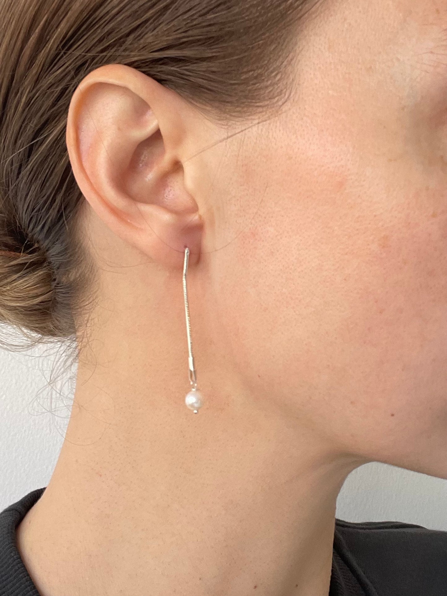 short pearl drop studs