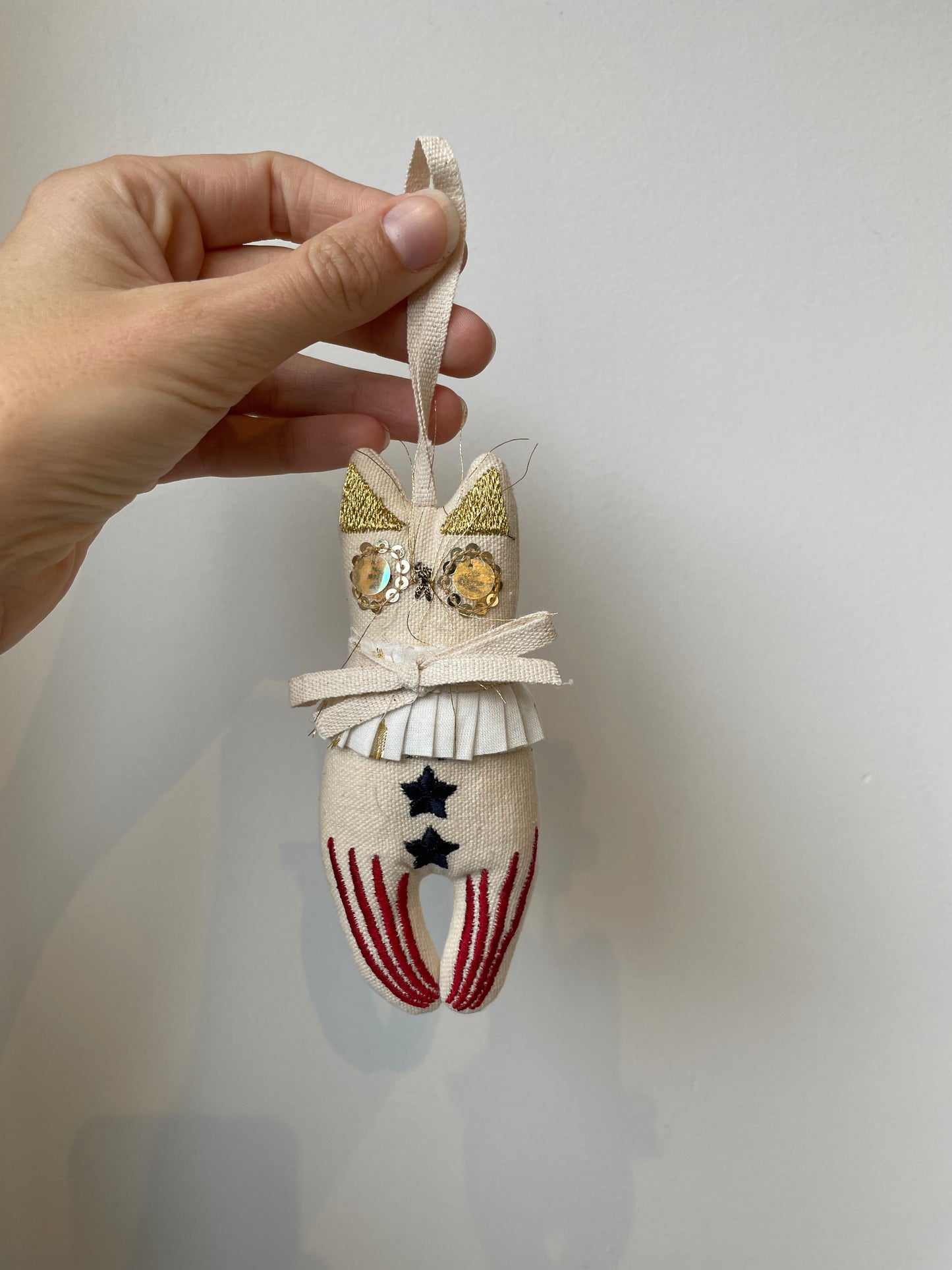 skippy cotton rocket cat lavender ornament