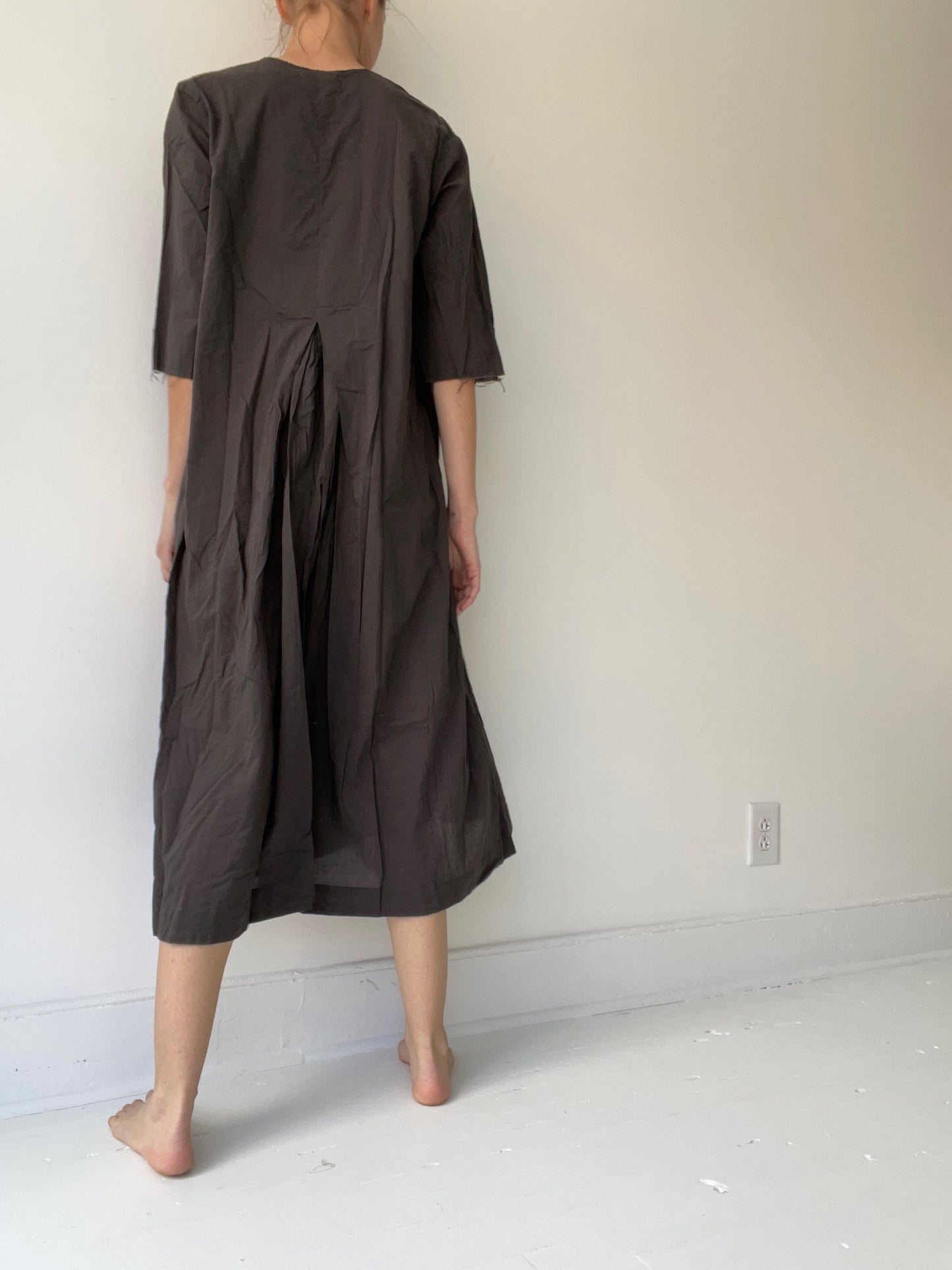back pleat dress
