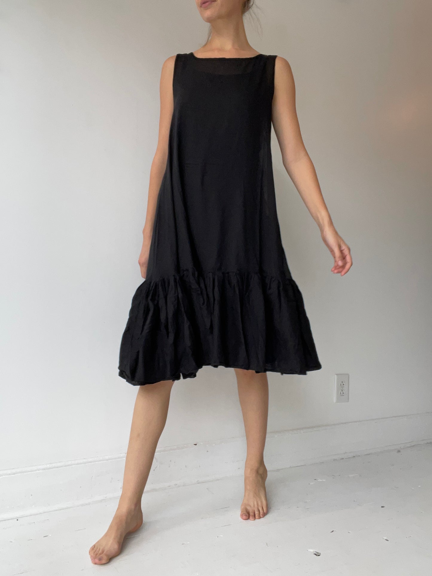 rundholz black label ruffle hem dress