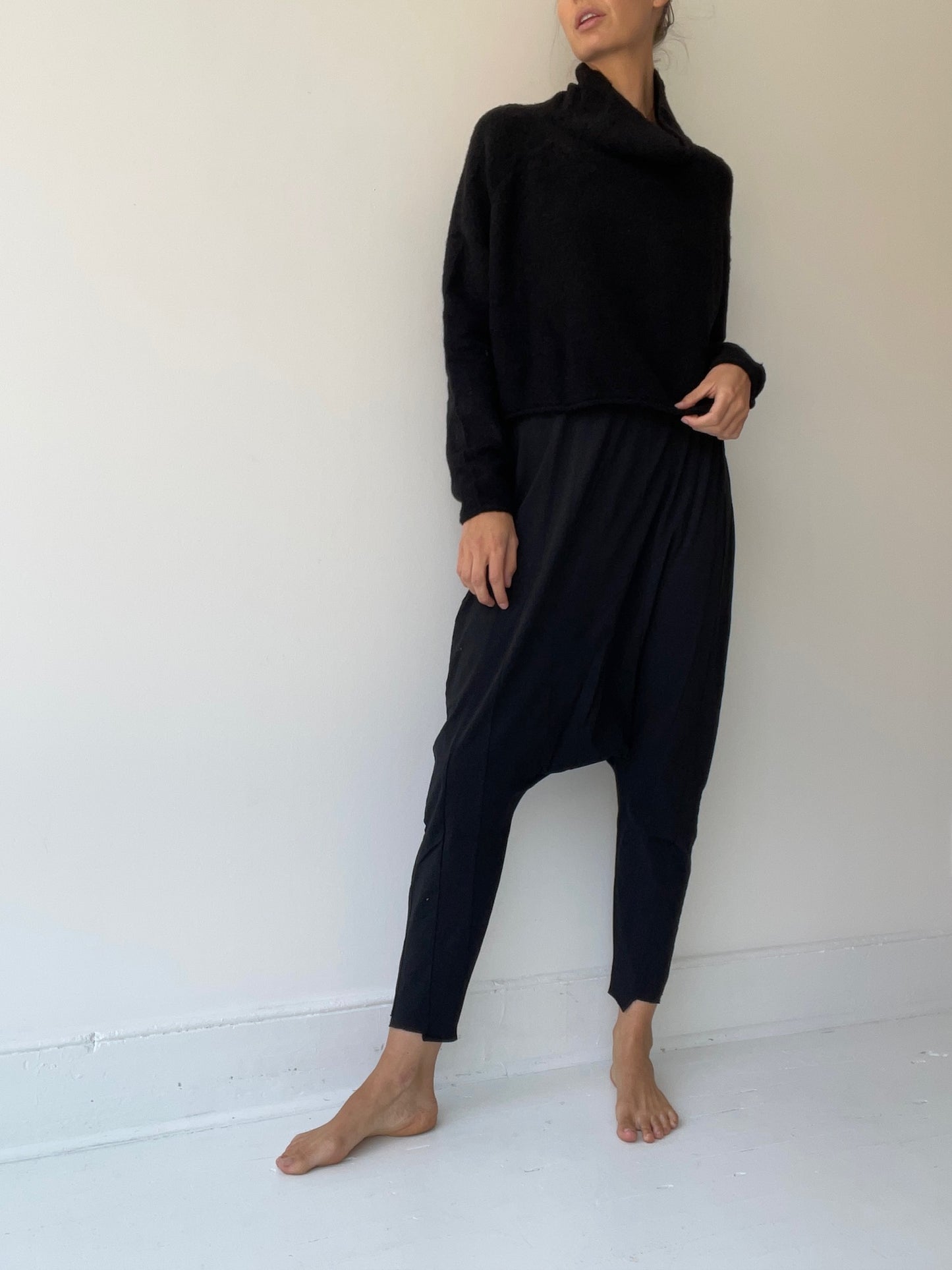 rundholz black label cropped mock sweater