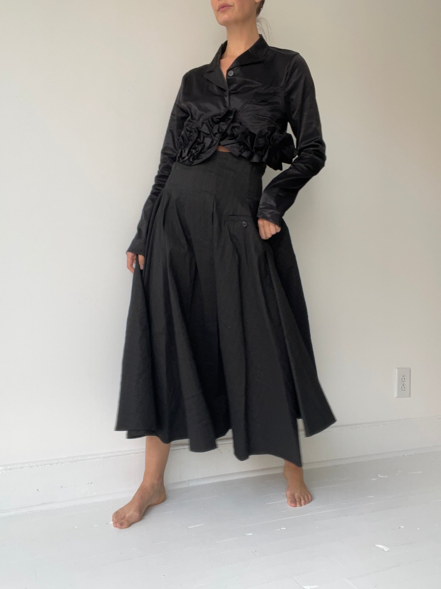 cropped satin jacket