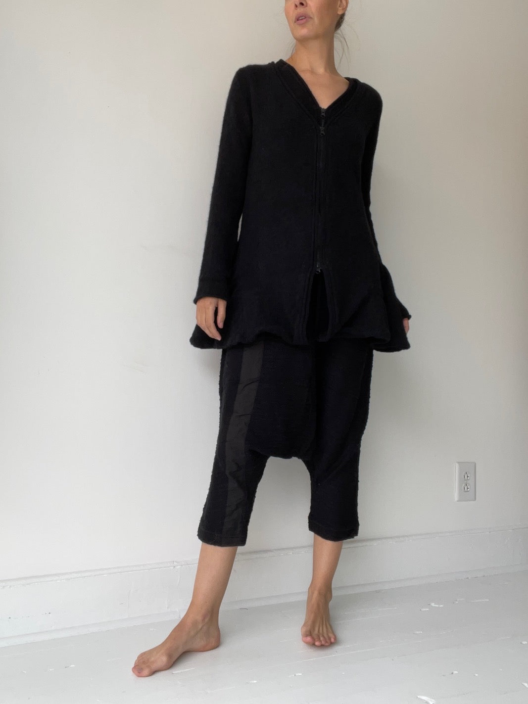 a pal offner black 2-zip cardigan