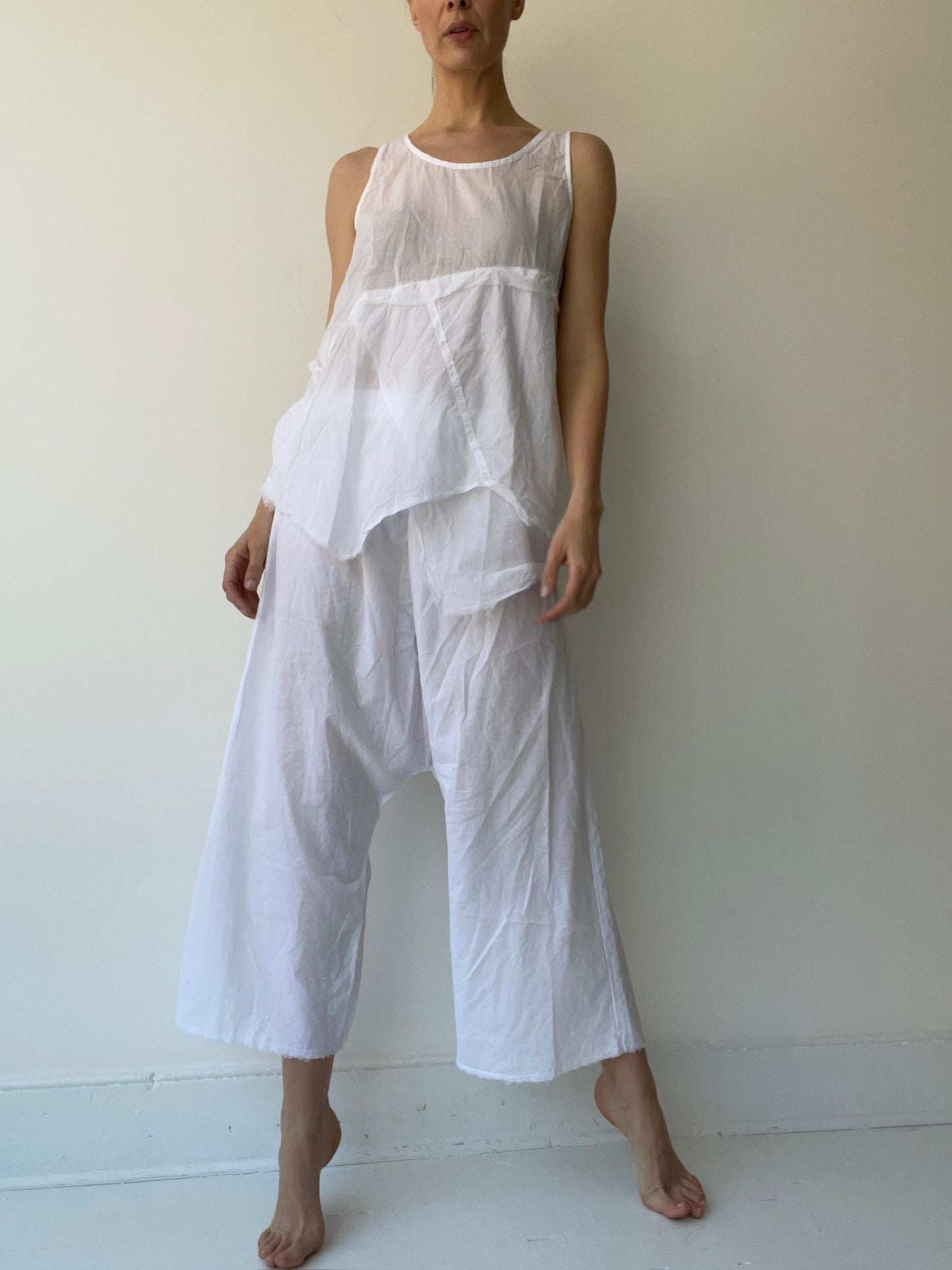 pal offner white low c trousers