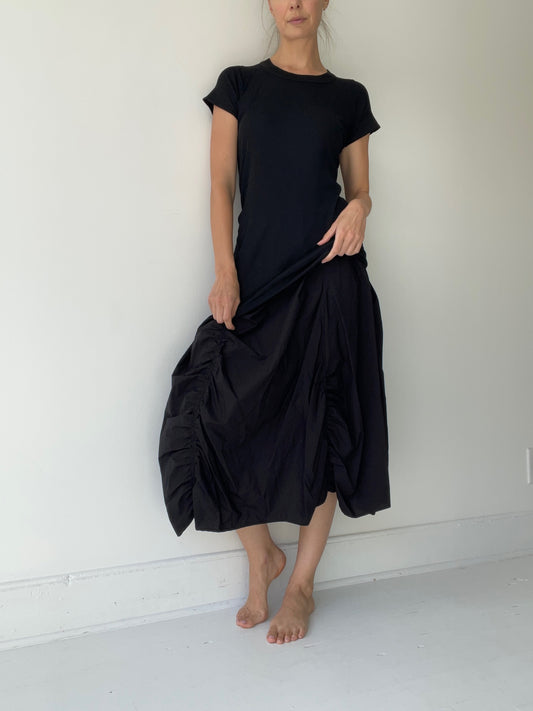 rundholz mainline fine rib tee BLACK