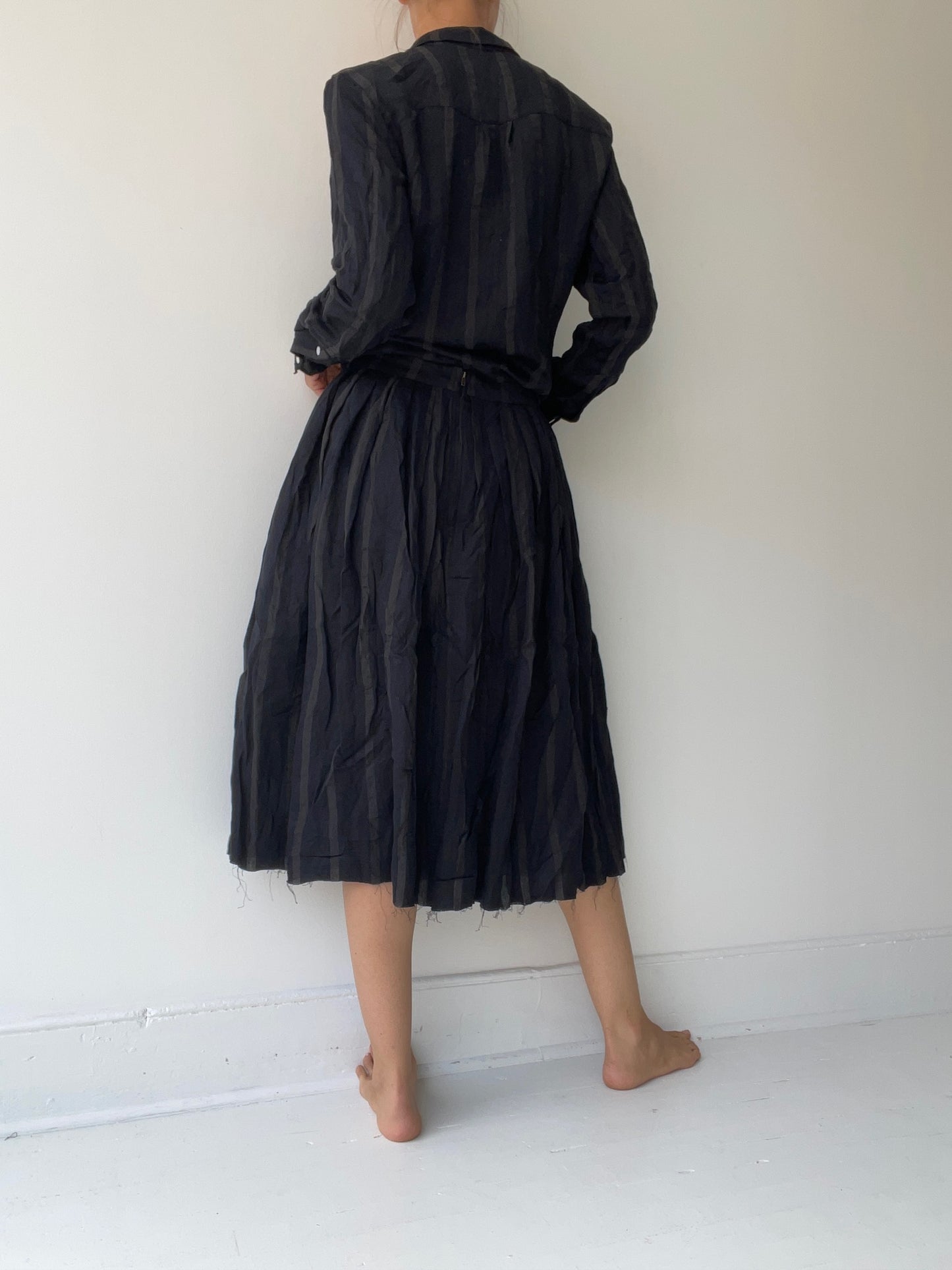 aleksandr manamïs washed stripe plissè skirt