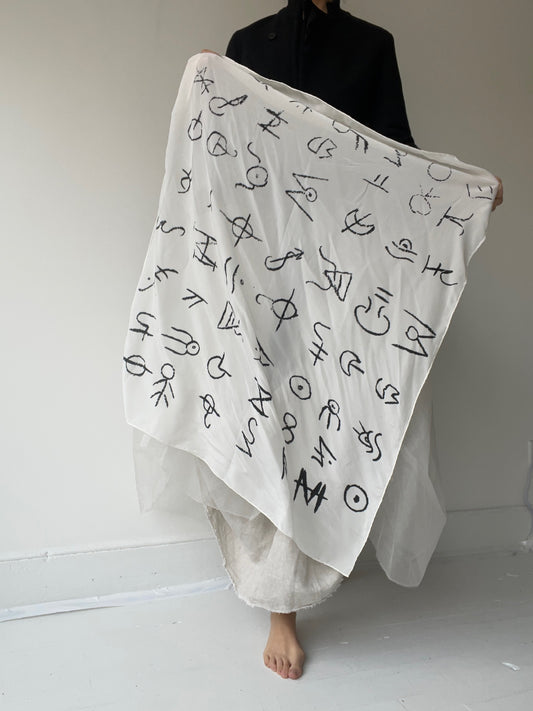 ash holden silk cypher print scarf