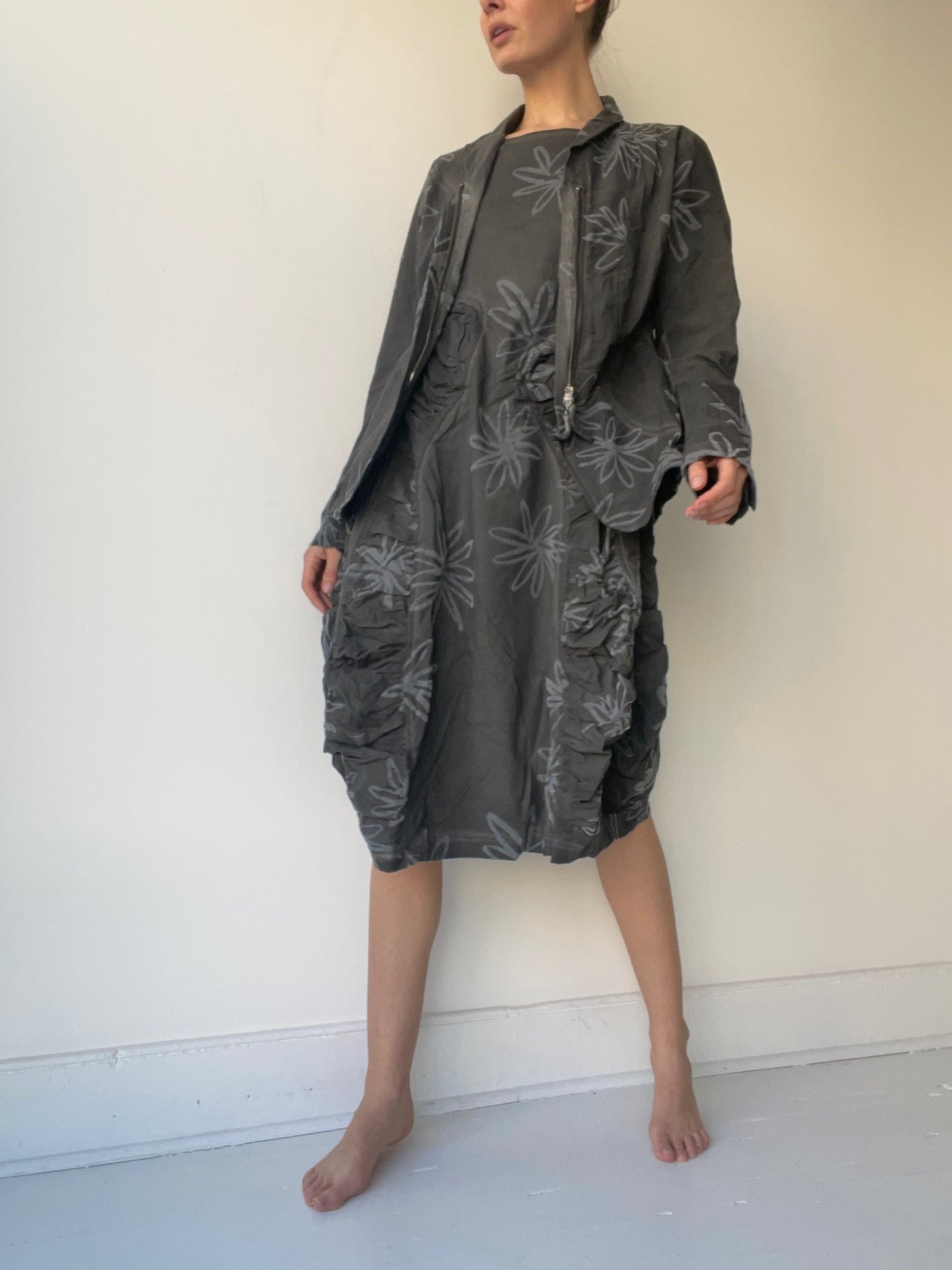 rundholz dip charcoal print daisy jacket