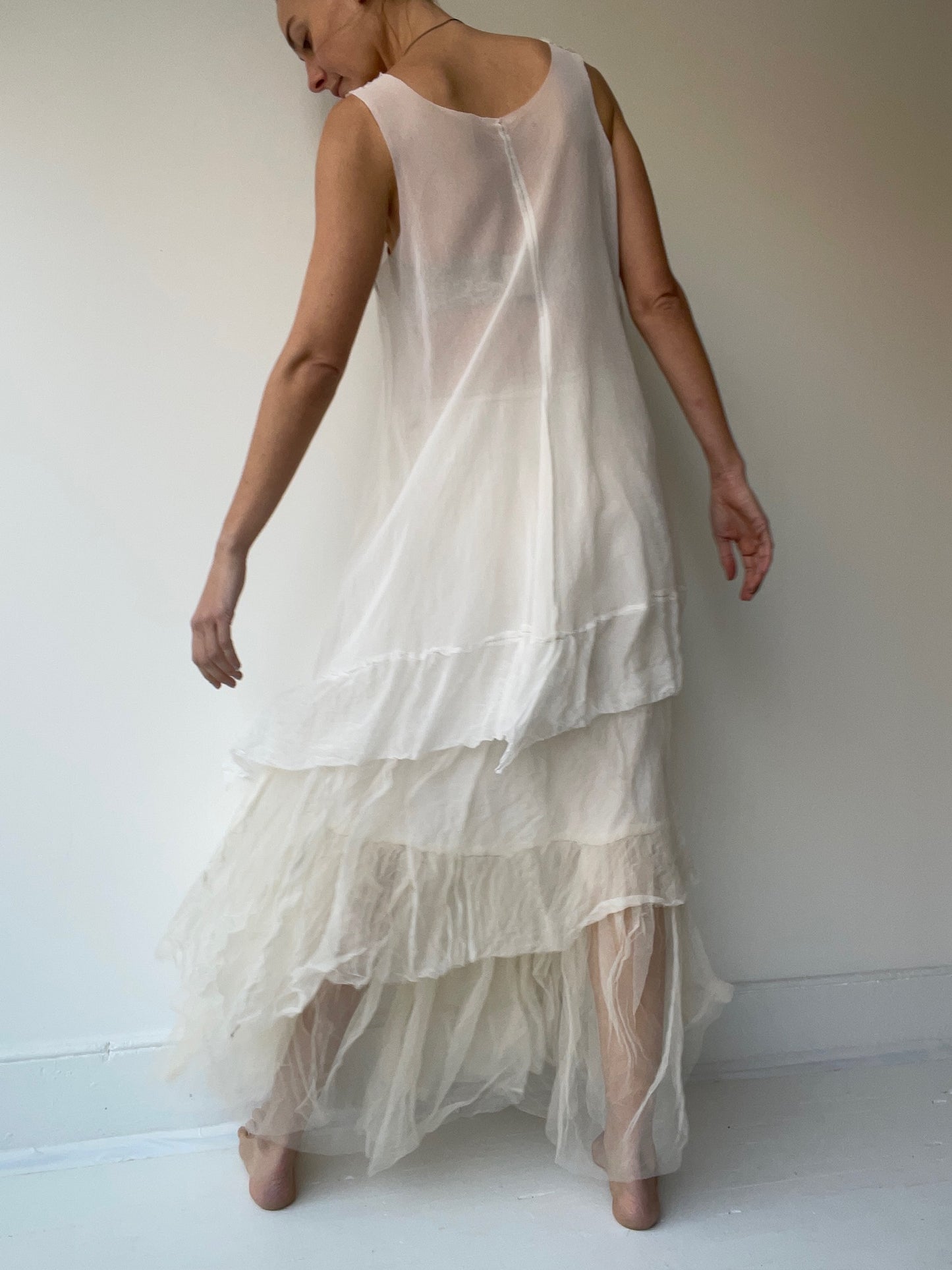 mesh chiffon tunic