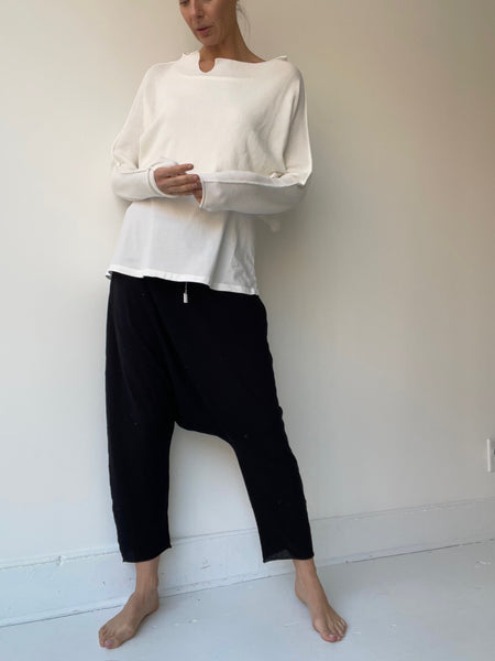 rundholz black label waffle pullover WHITE