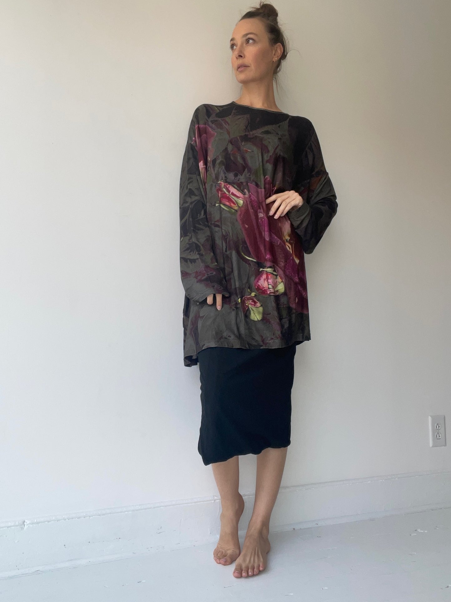 barbara bologna rose oversized top