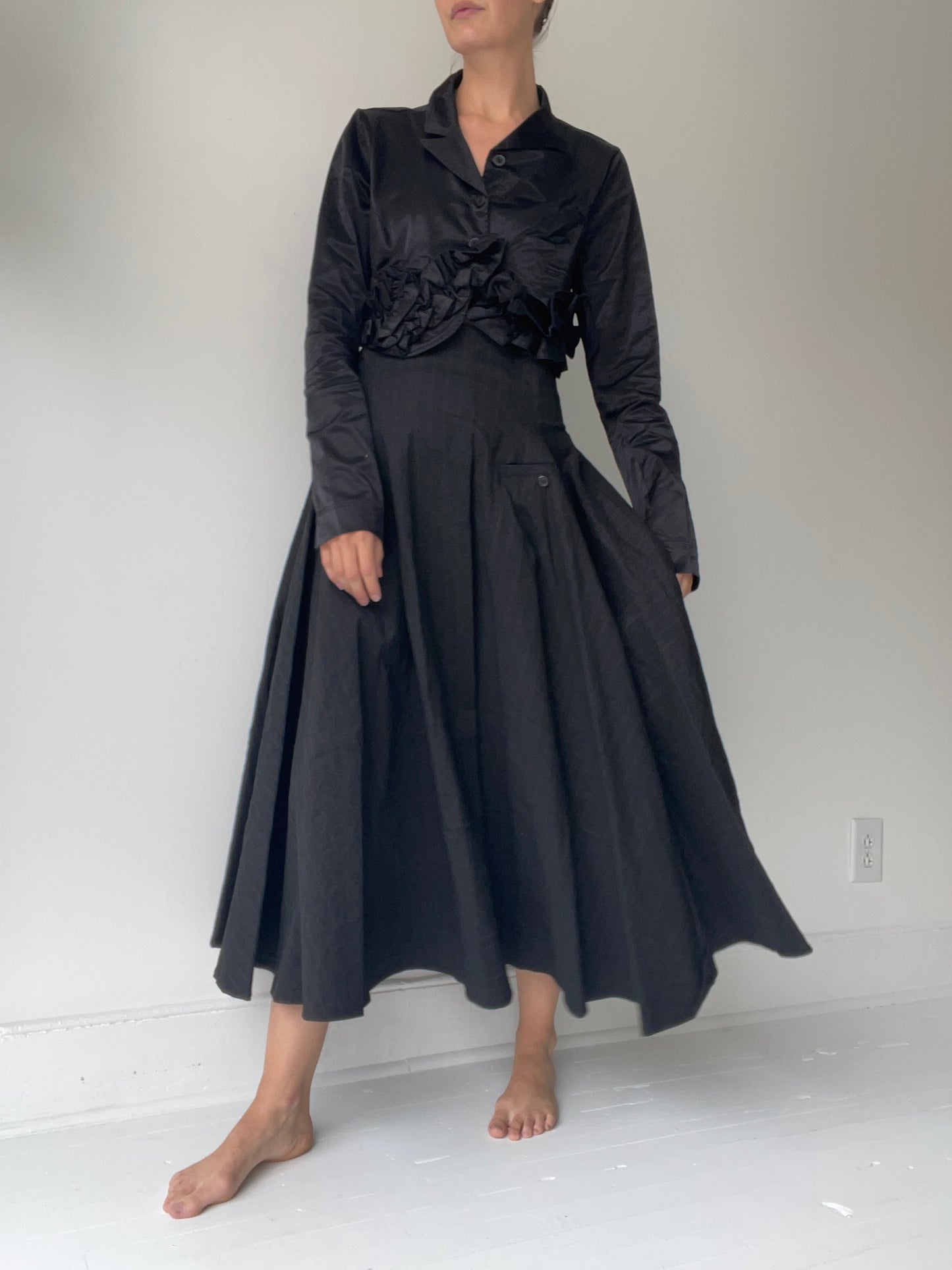 a cropped satin jacket by rundholz black label 52