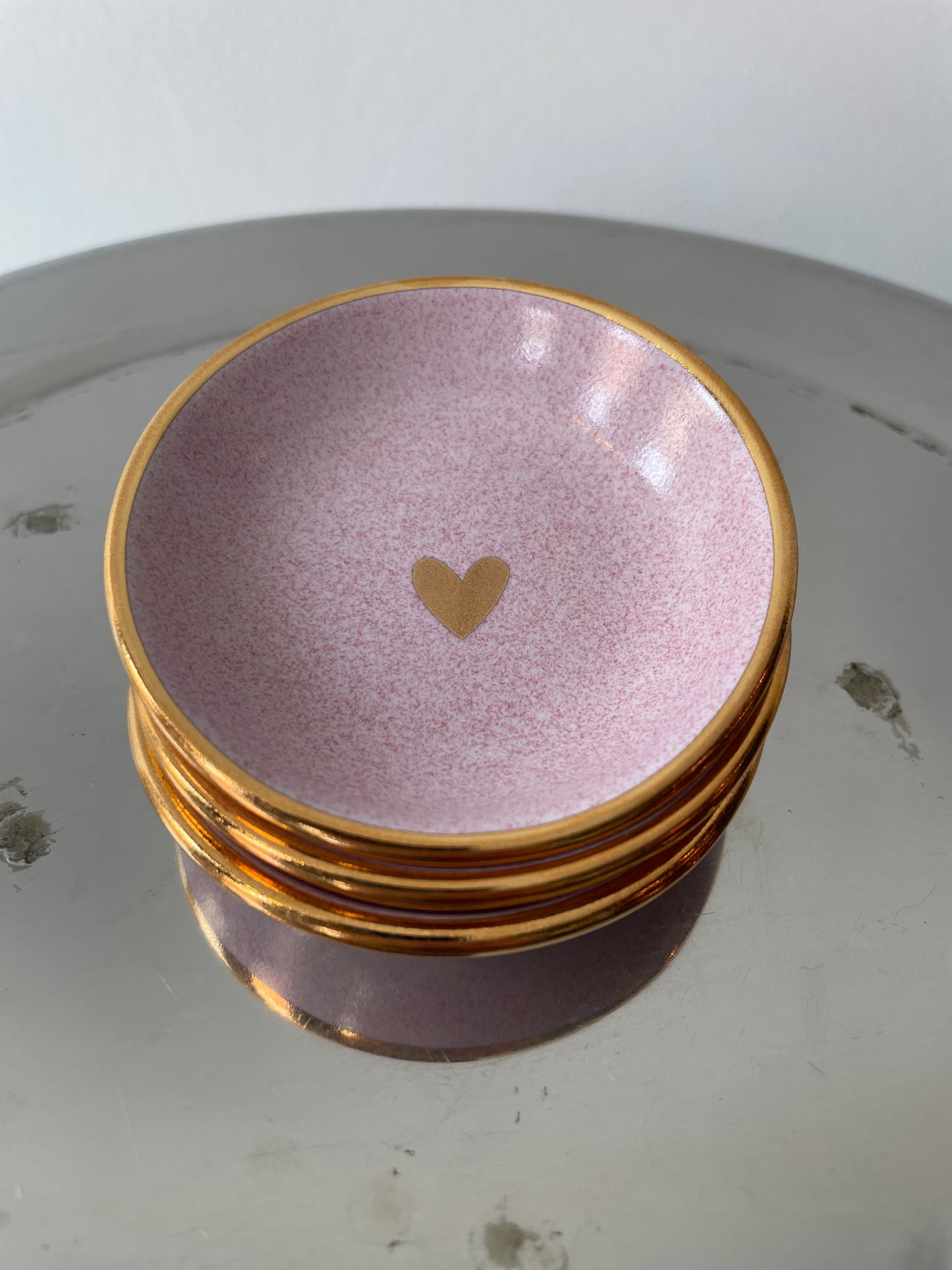 pink heart trinket dish