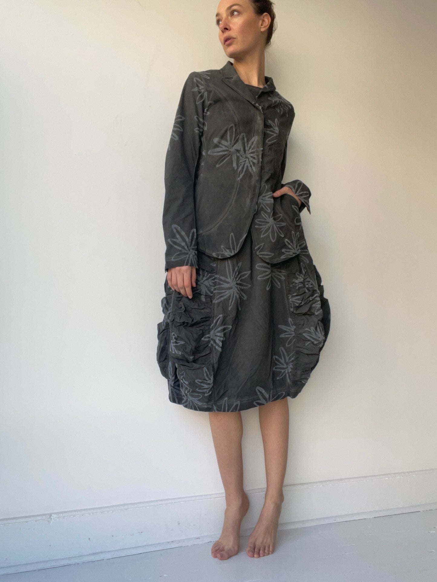 rundholz dip charcoal print daisy jacket