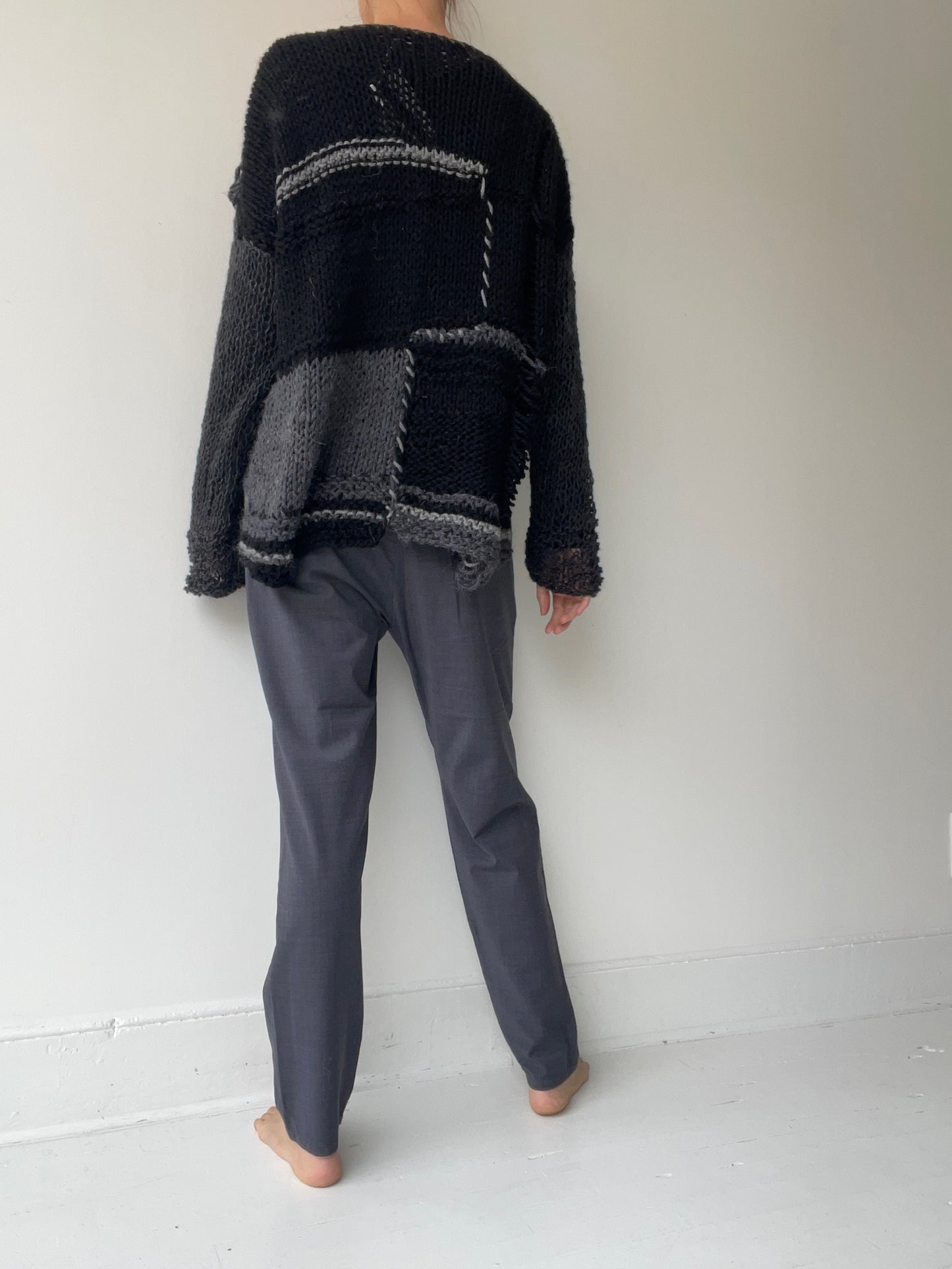 umit unal open knit sweater