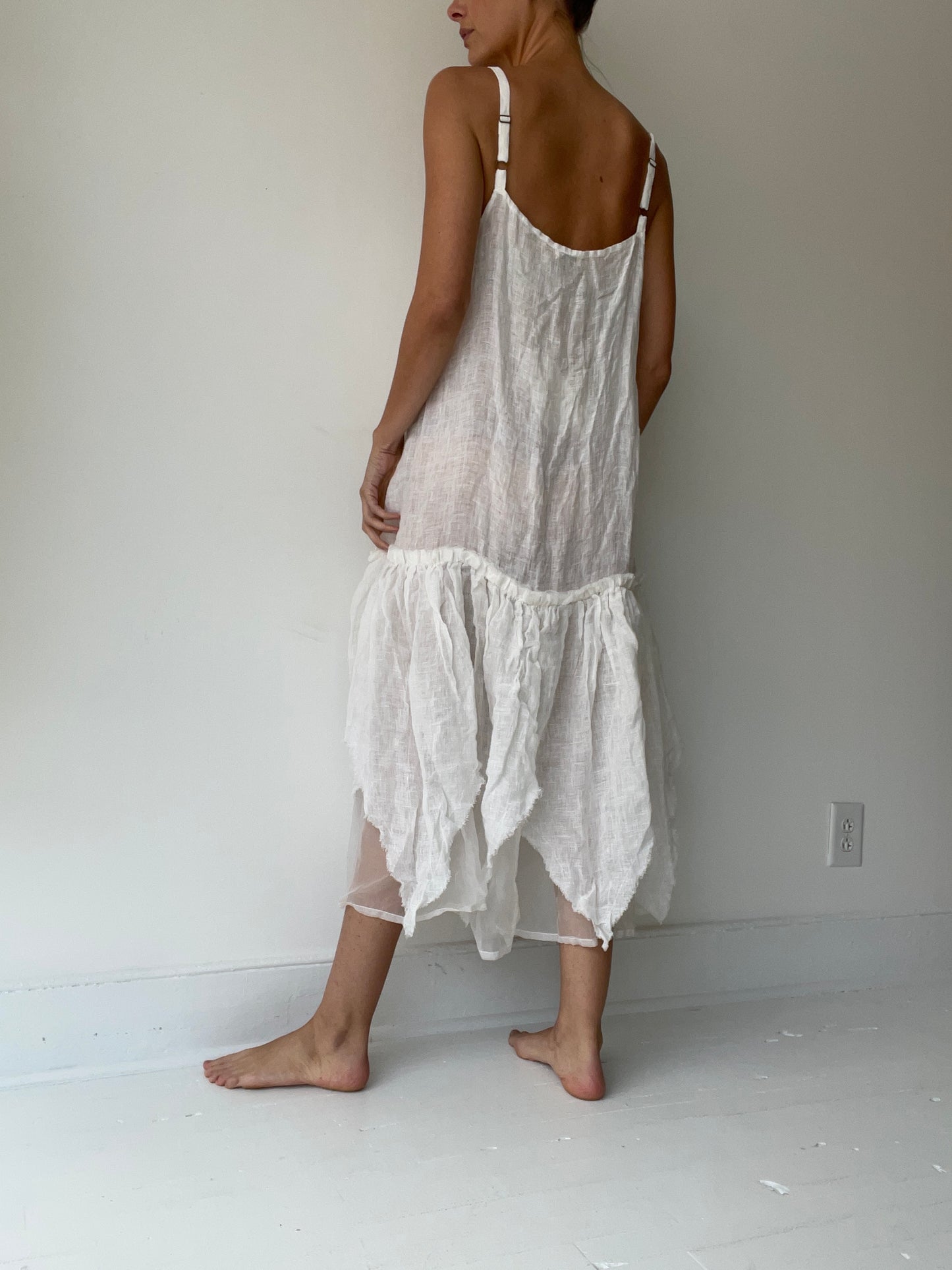 krista larson cream long vintage slip