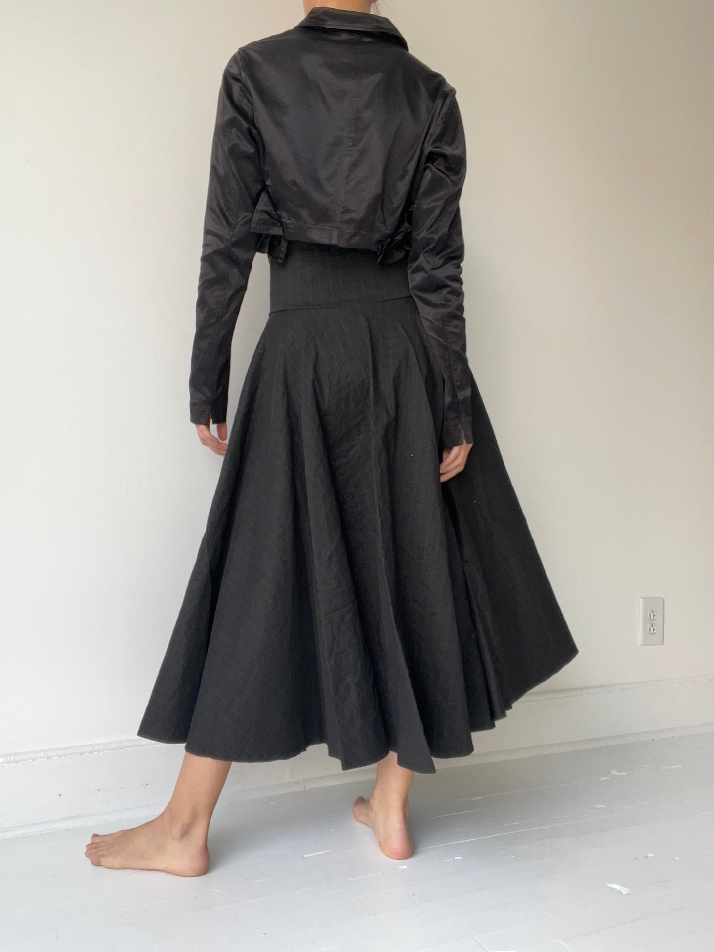 cropped satin jacket