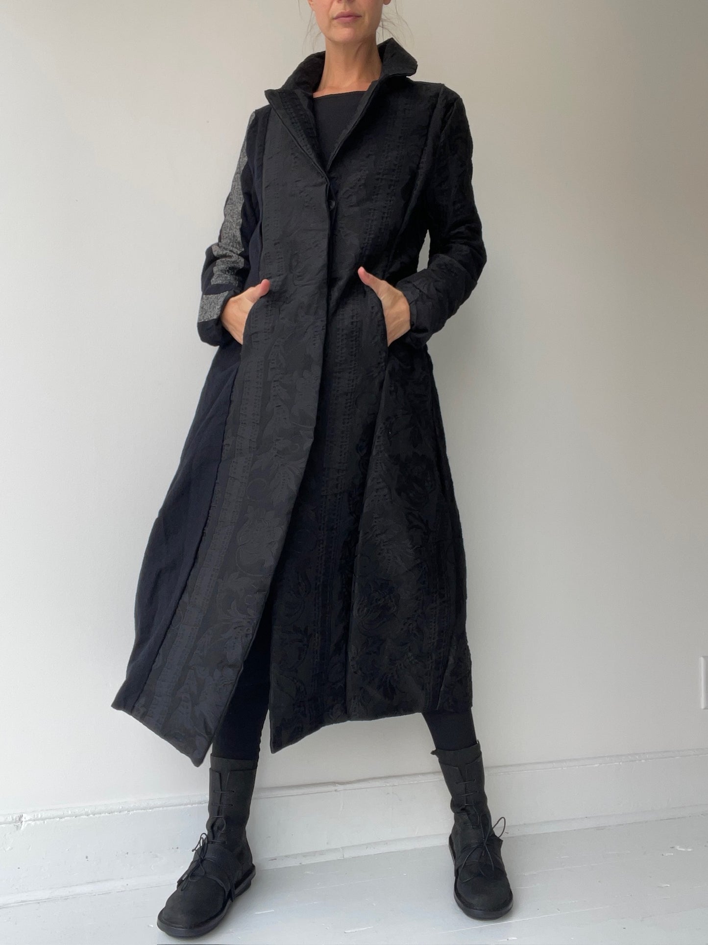 rundholz mainline jacquard coat BLACK