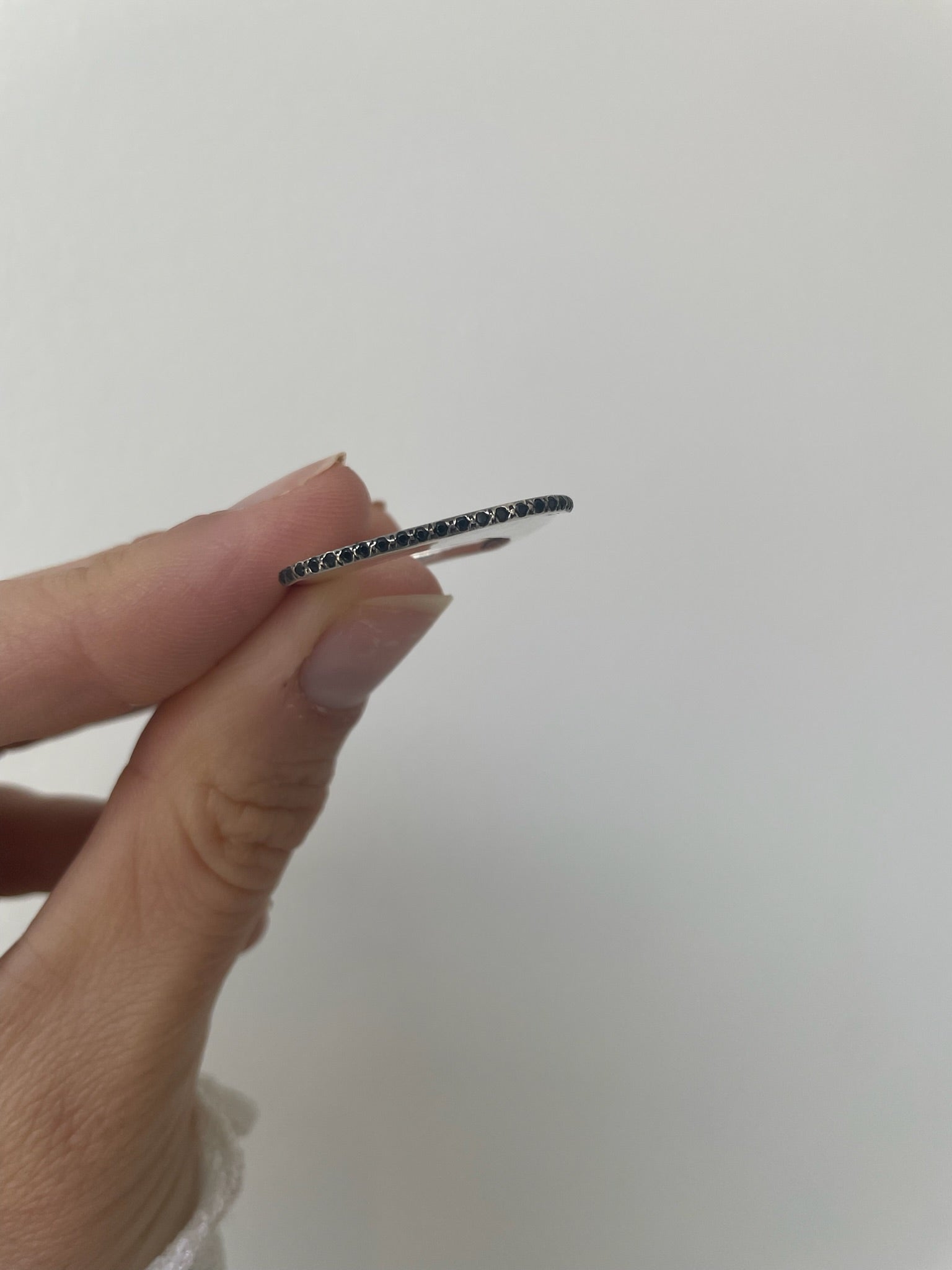 a rosa maria lura ring in sterling silver, black diamonds