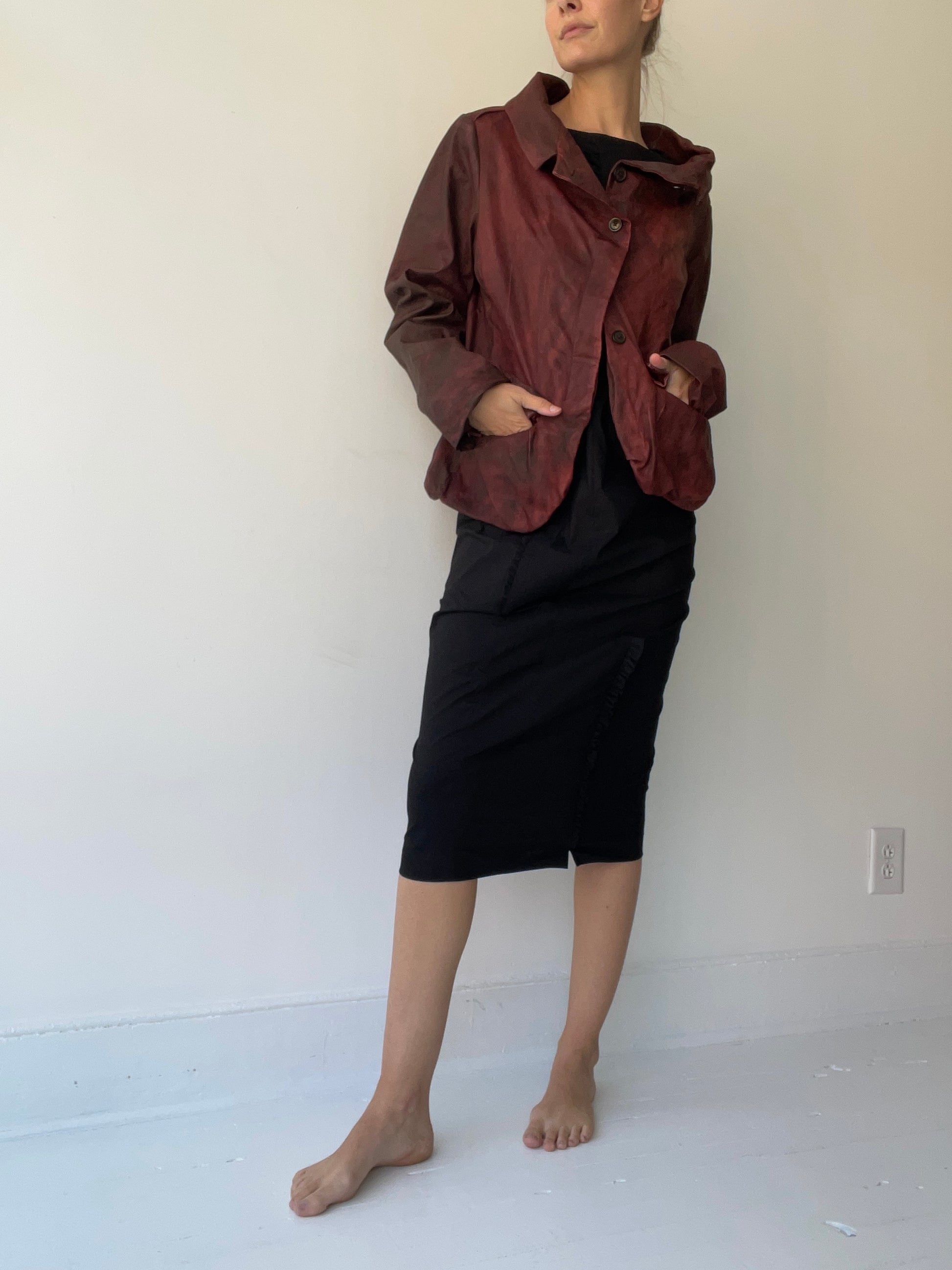 a wide collar leather jacket by rundholz mainline 100