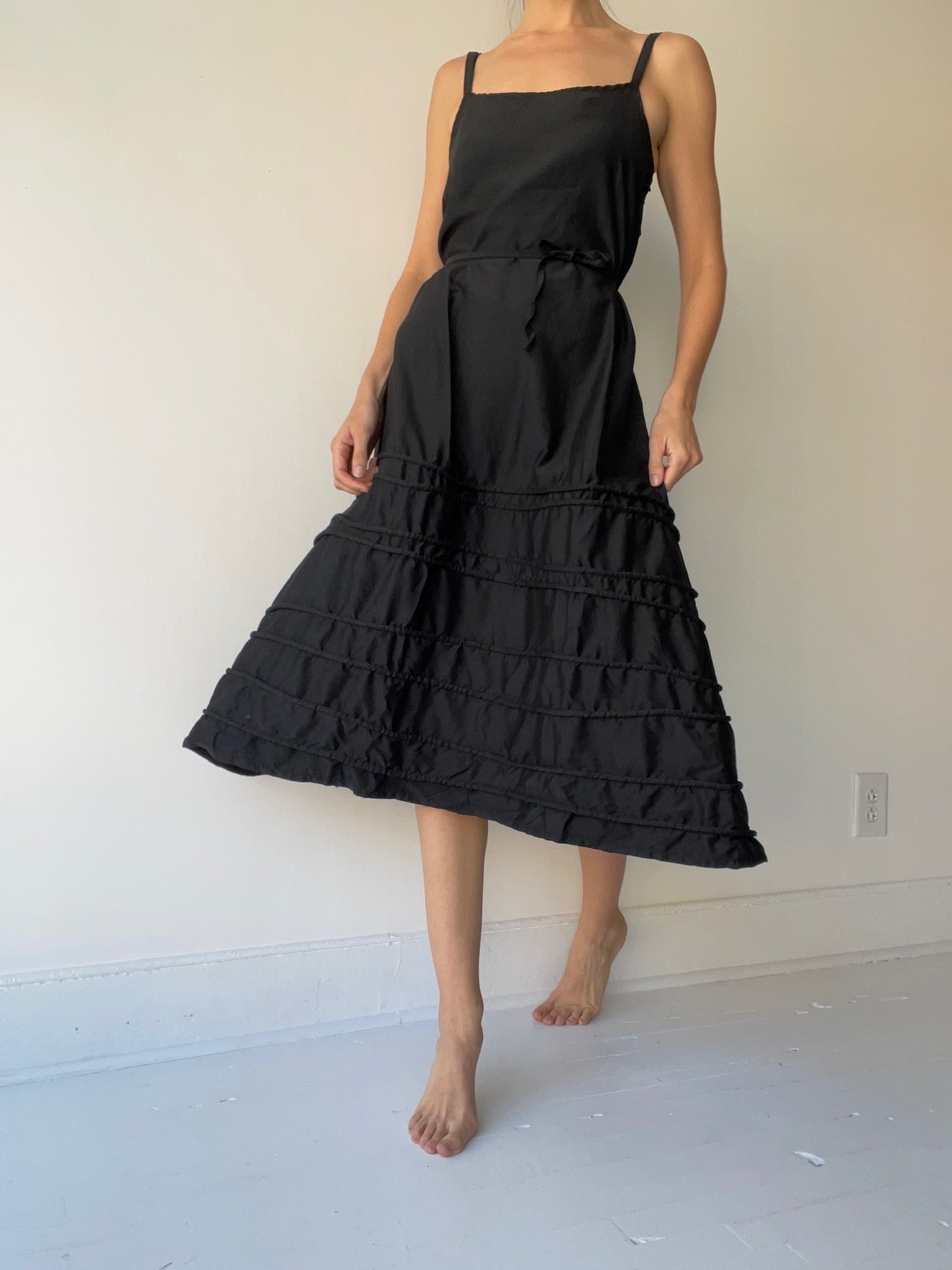 a long spring slip SATIN by krista larson cotton