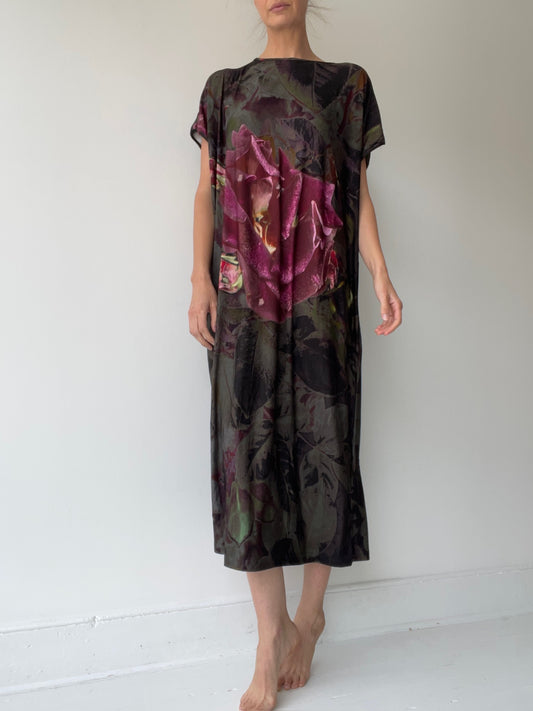 barbara bologna rose print tube dress