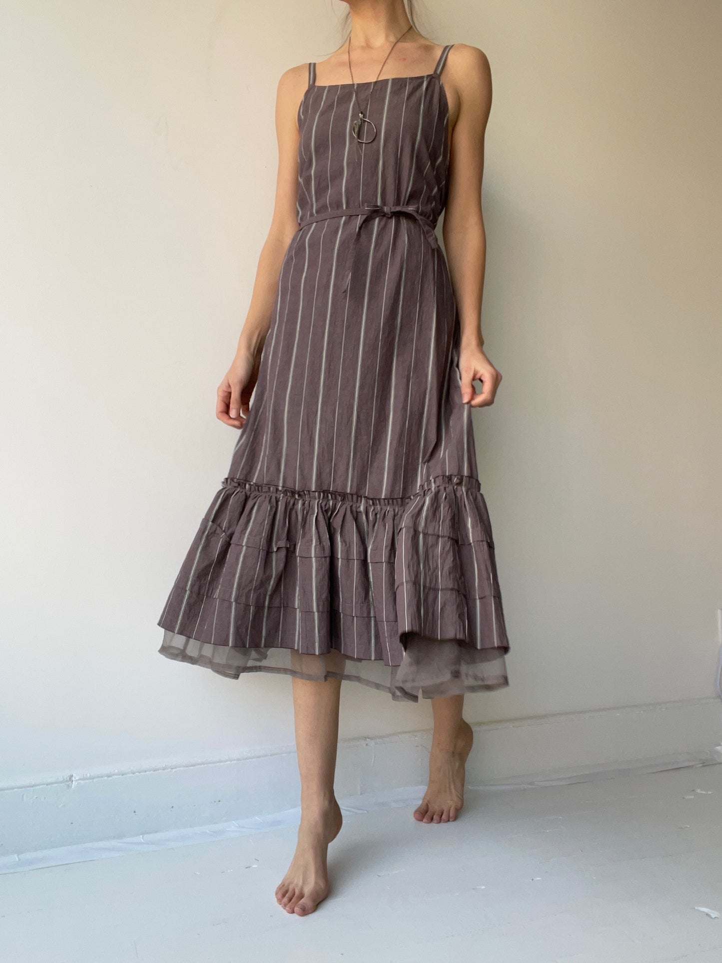 a long underpinning slip by krista larson striped cotton mulberry one