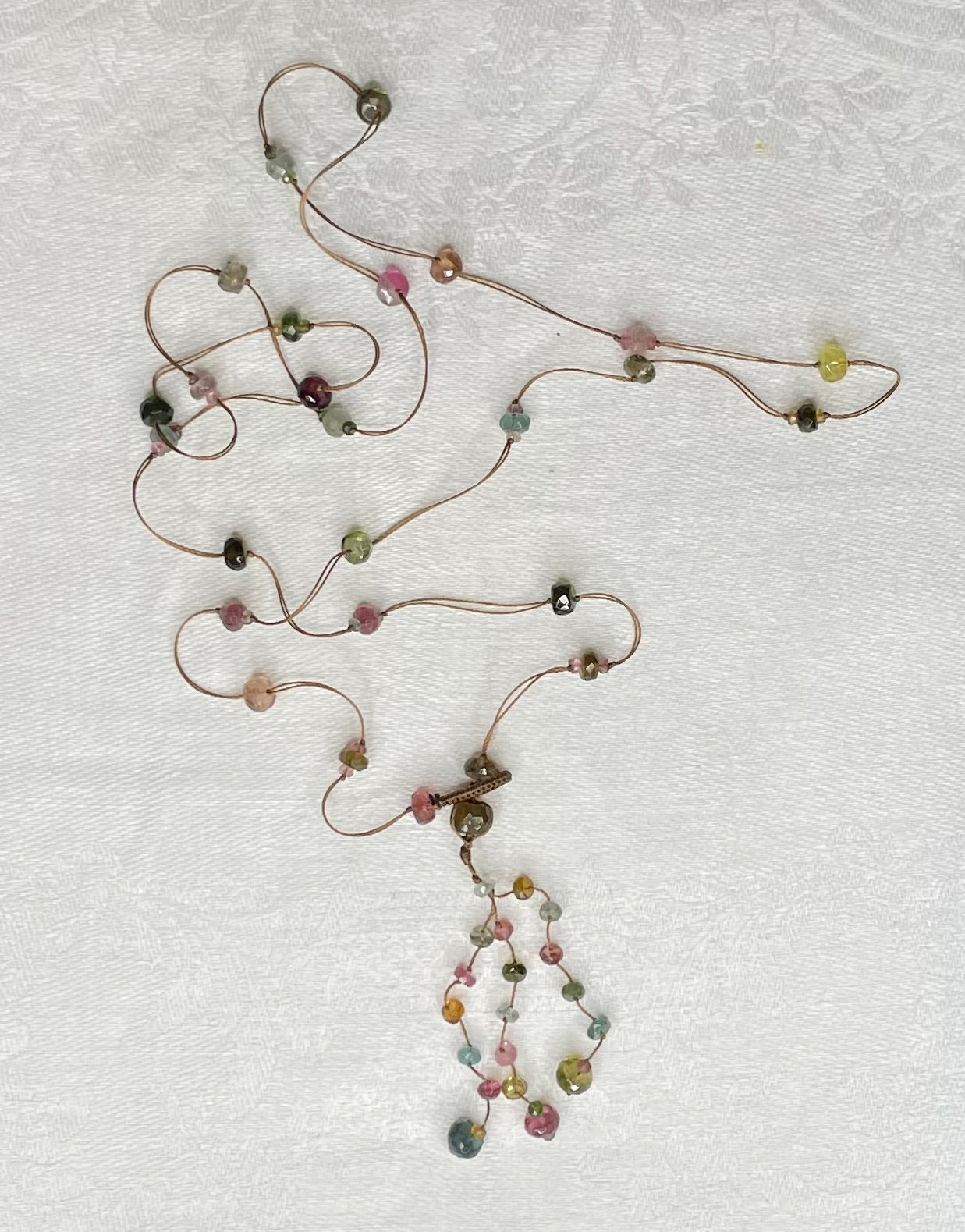a sharing holy tourmaline long necklace