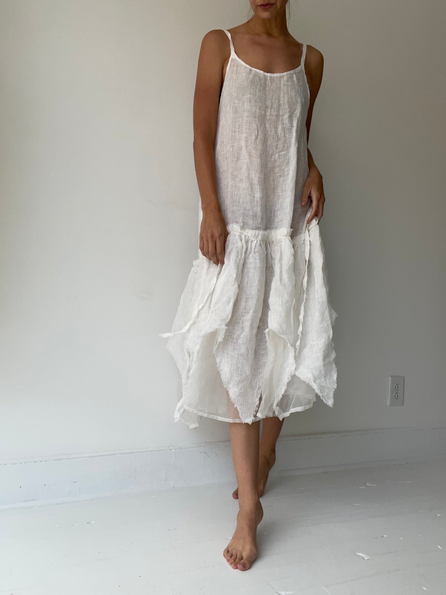 krista larson cream long vintage slip
