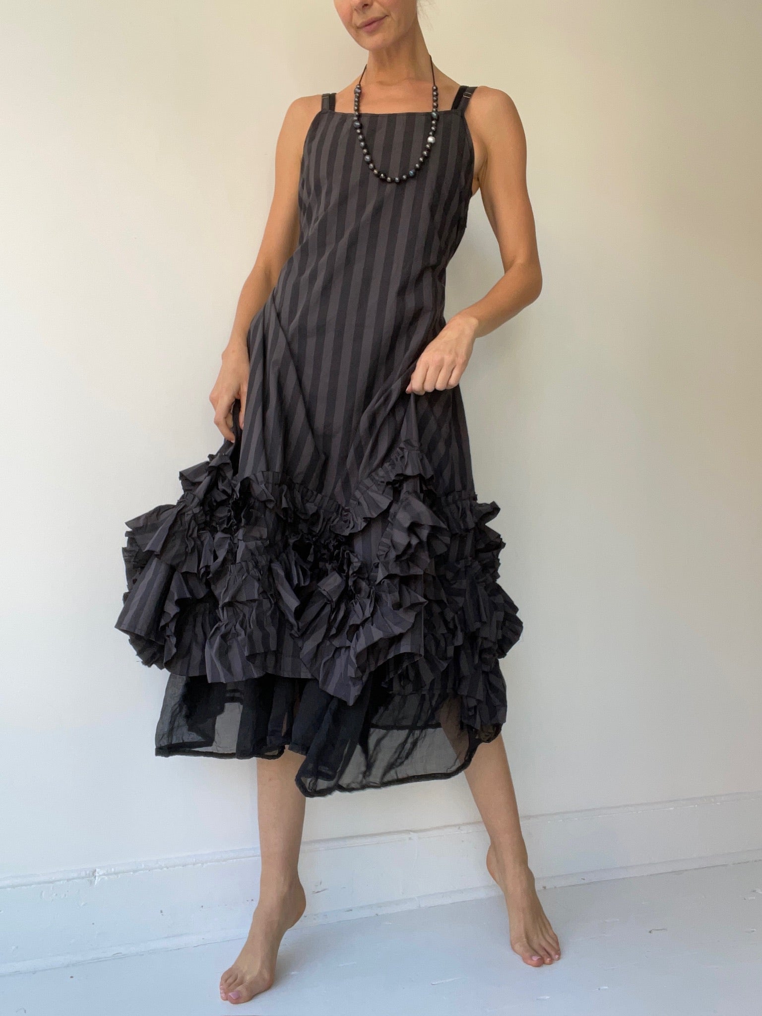 a krista larson pretty slip STRIPE with japanese cotton typewriter cloth