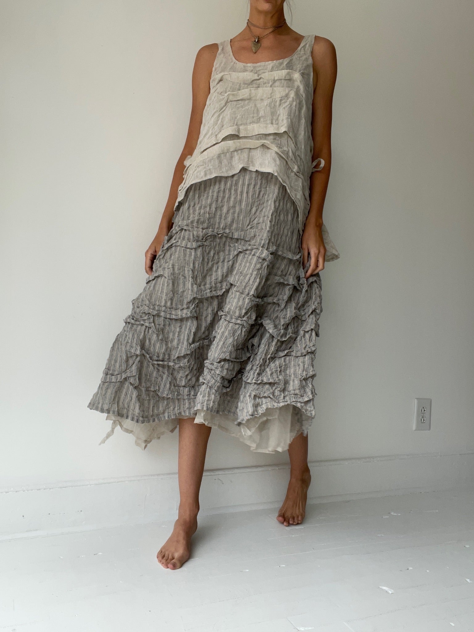 crop creased tank