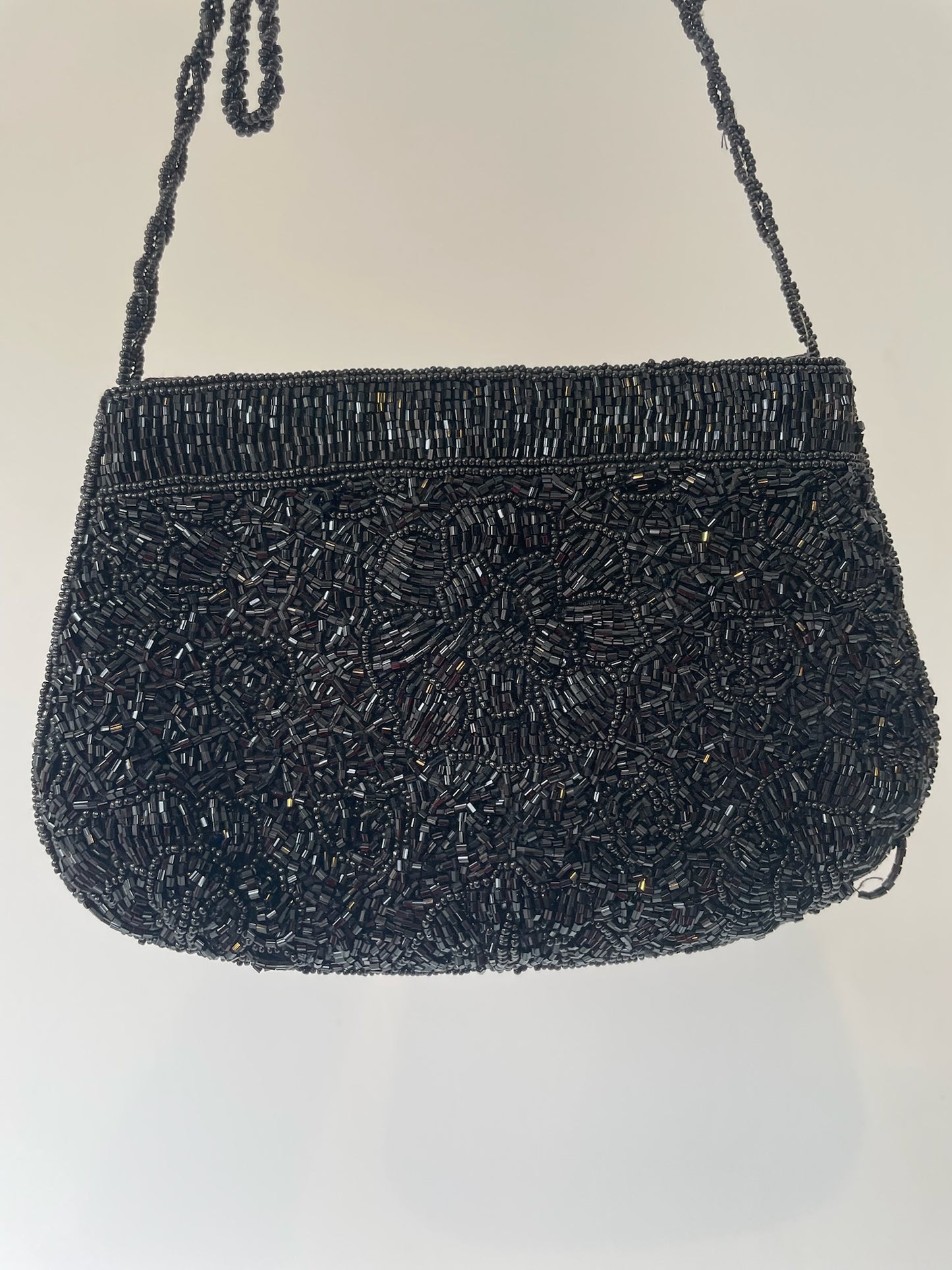 vintage onyx beaded purse