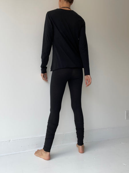 rundholz black label stretch long sleeve tee BLACK