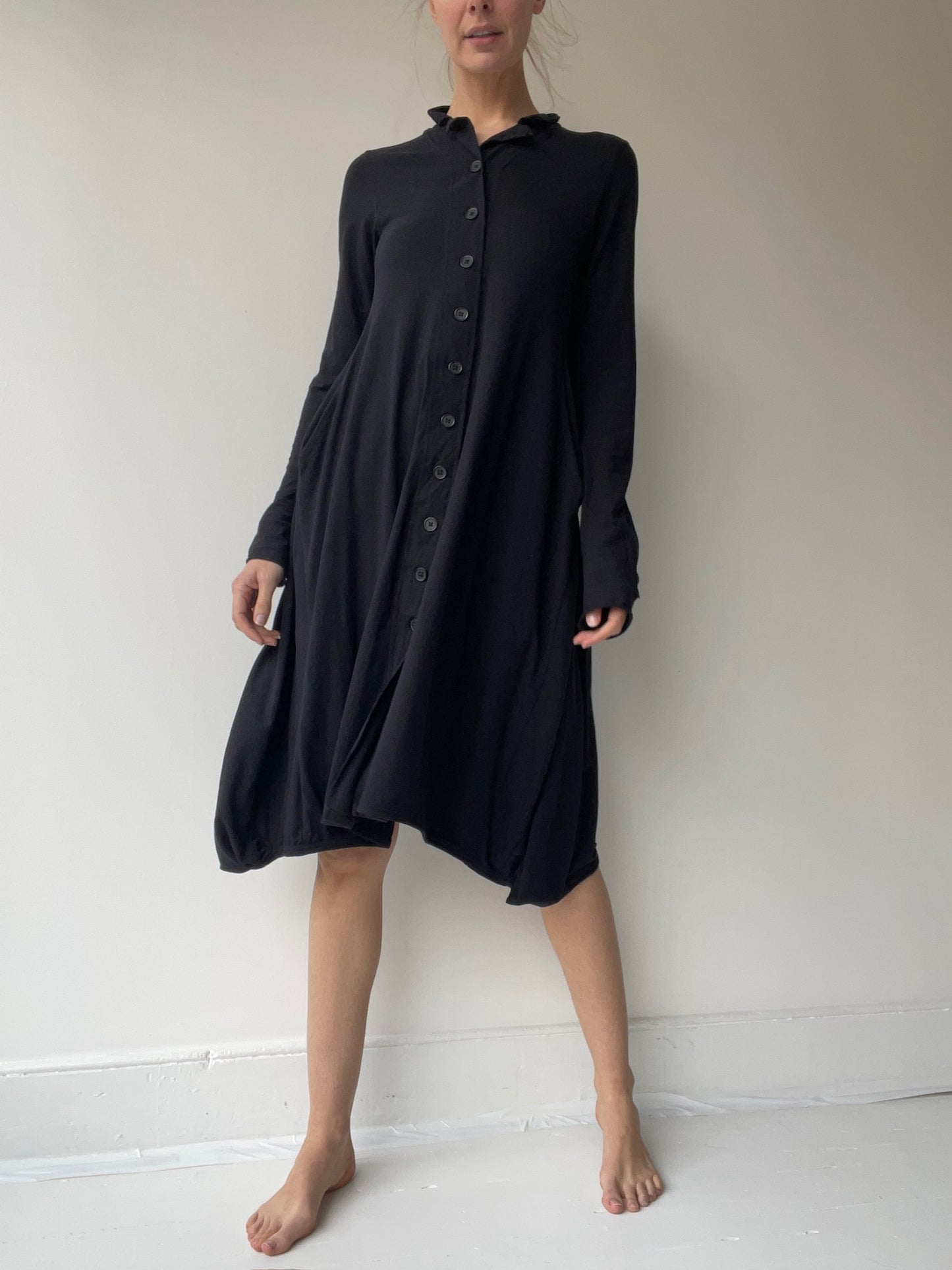 a preloved button down dress by rundholz black label size medium black