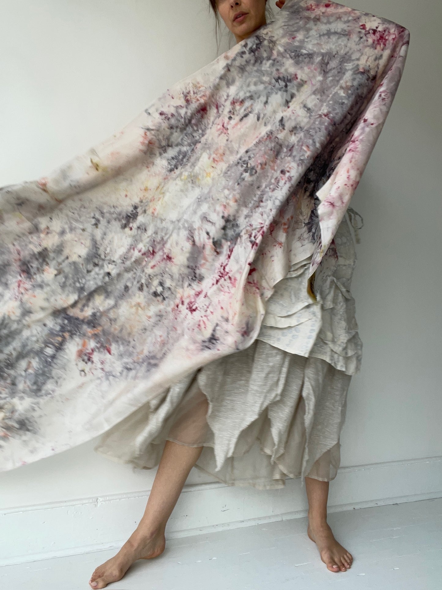 maria maurio light pink silk scarf