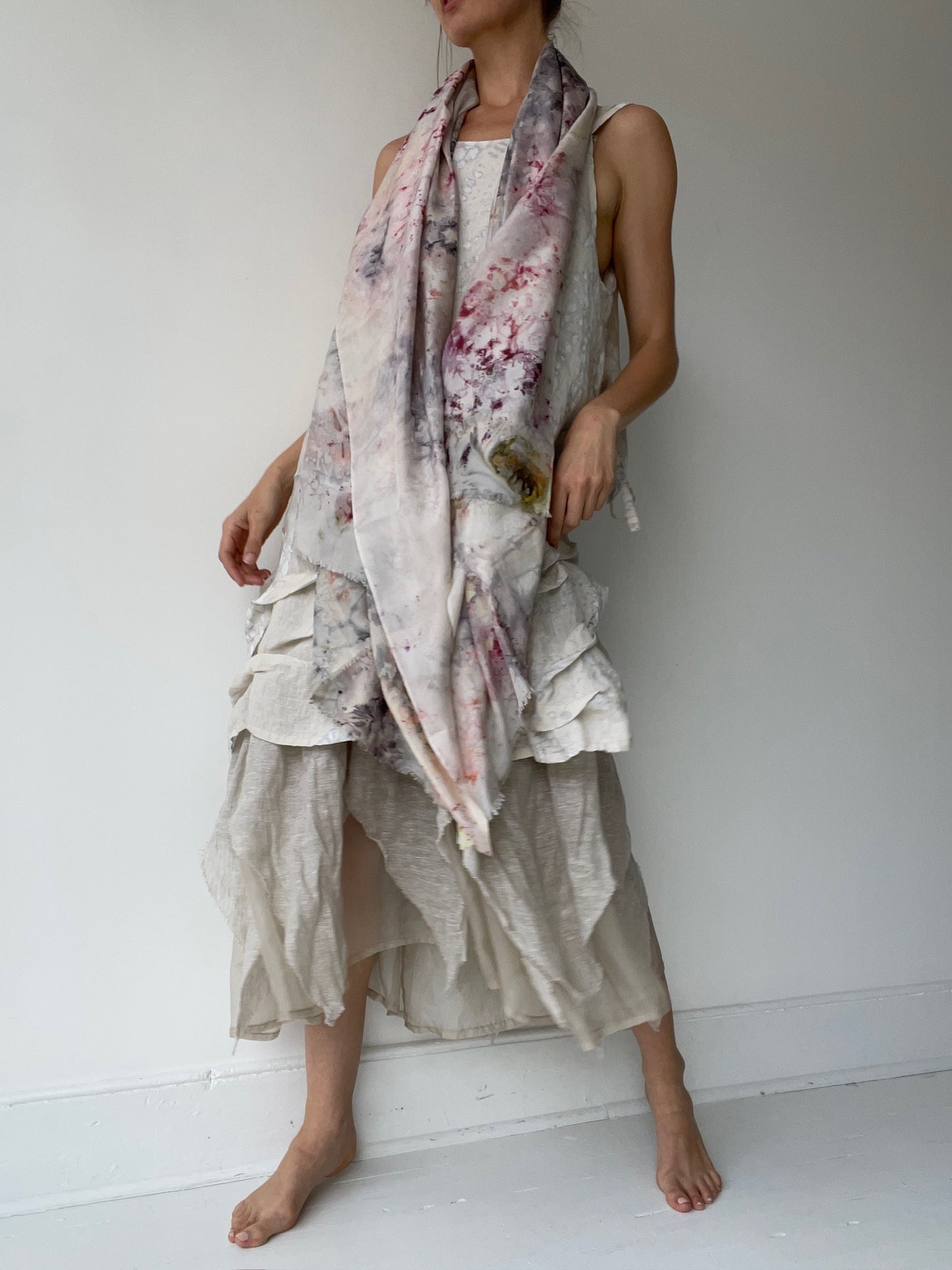 maria maurio light pink silk scarf
